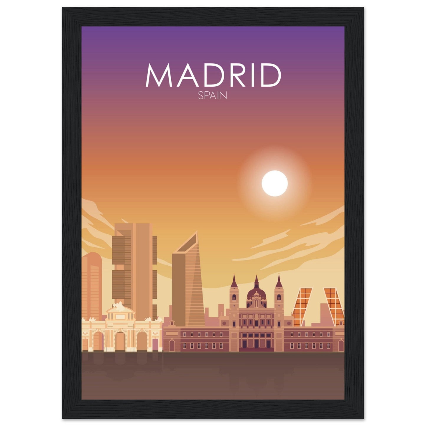 Madrid Poster | Madrid Wall Art | Madrid Sunset Print