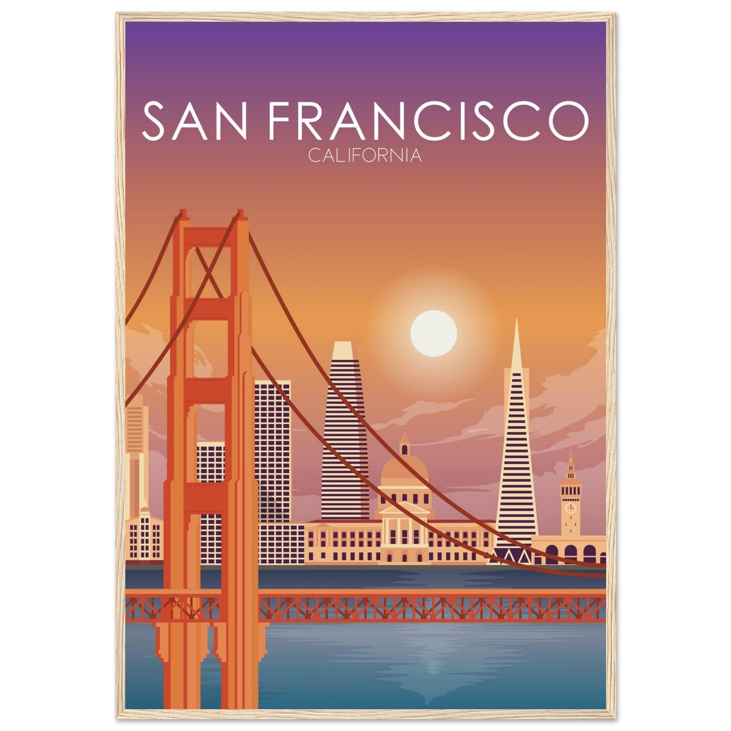 San Francisco Poster | San Francisco Wall Art | San Francisco Sunset Print