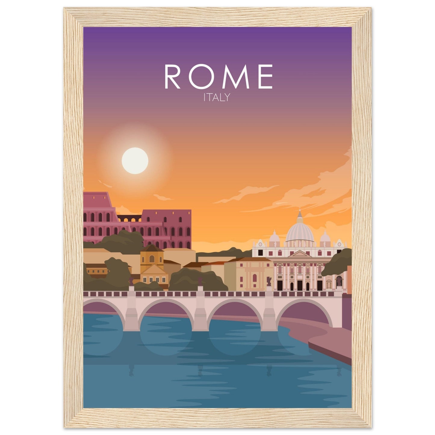 Rome Poster | Rome Wall Art | Rome Sunset Print