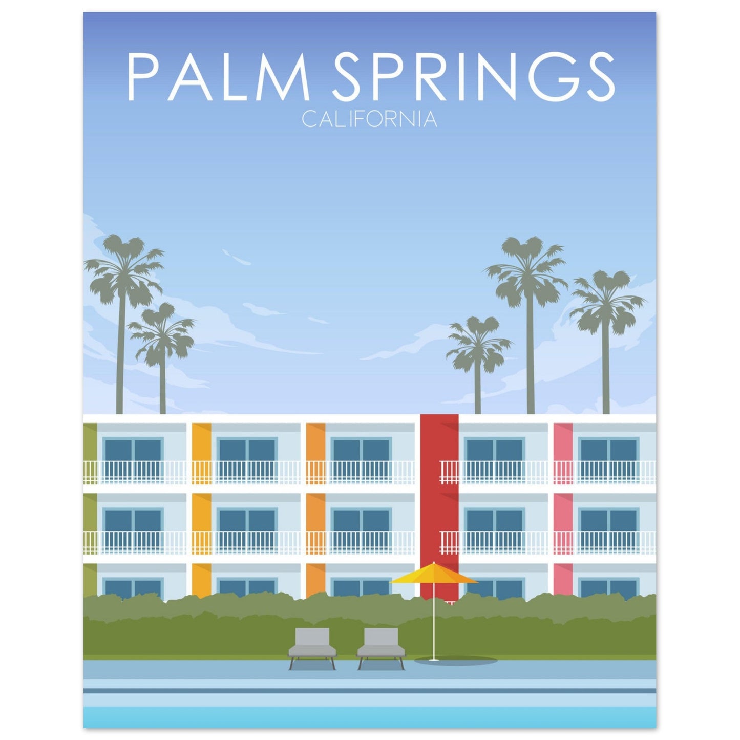 Palm Springs Poster | Palm Springs Wall Art | Palm Springs Daytime Print