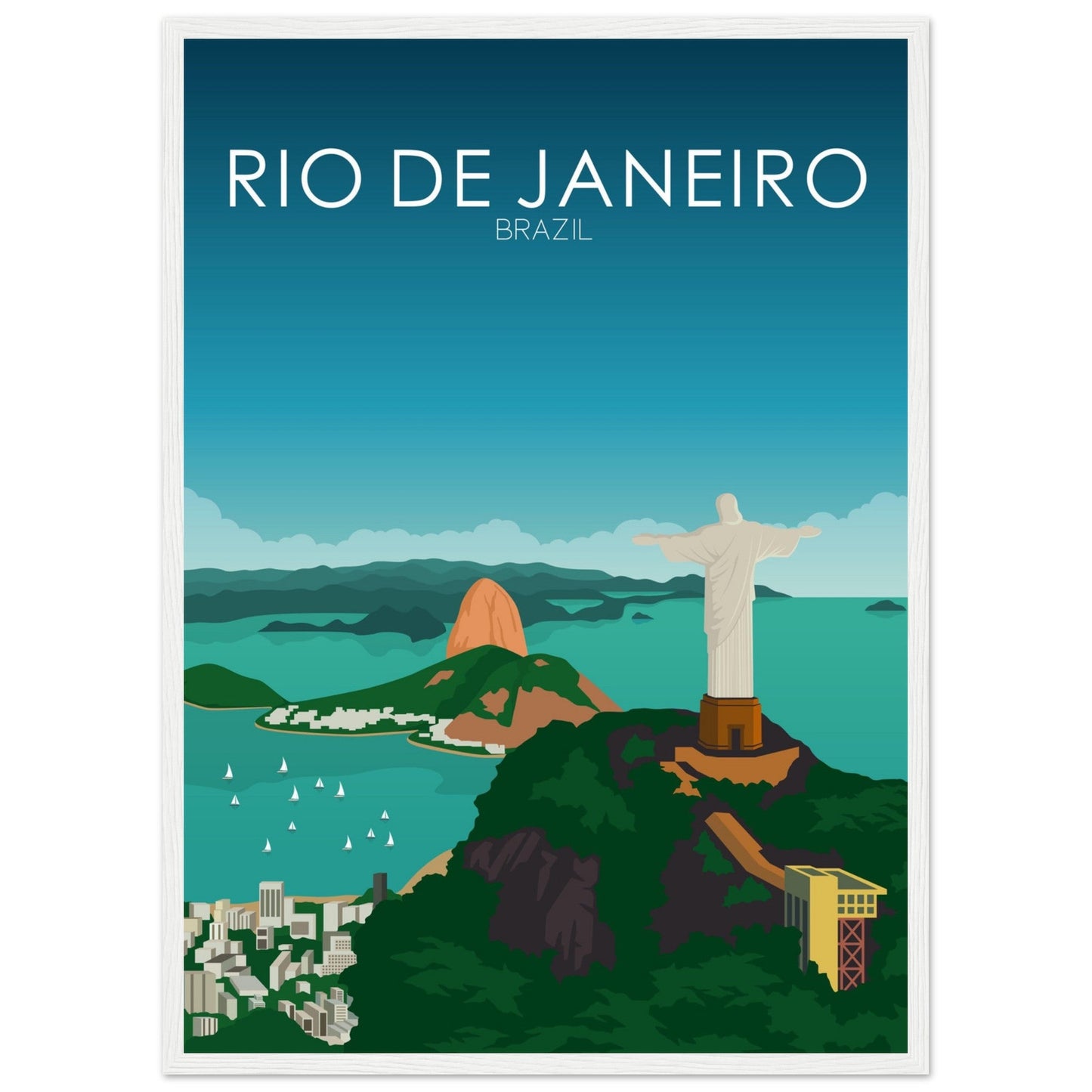 Rio De Janeiro Poster | Rio De Janeiro Wall Art | Rio De Janeiro Daytime Print