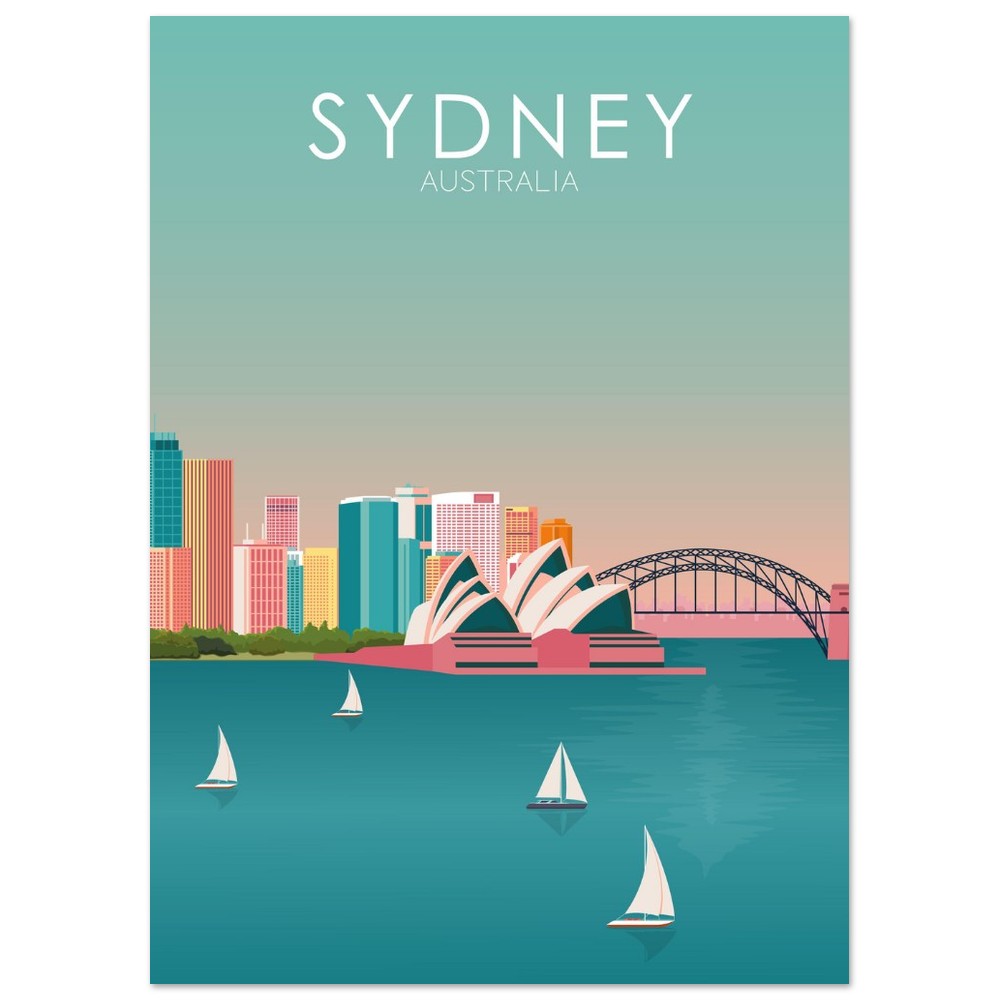 Sydney Poster | Sydney Wall Art | Sydney Pastel Print