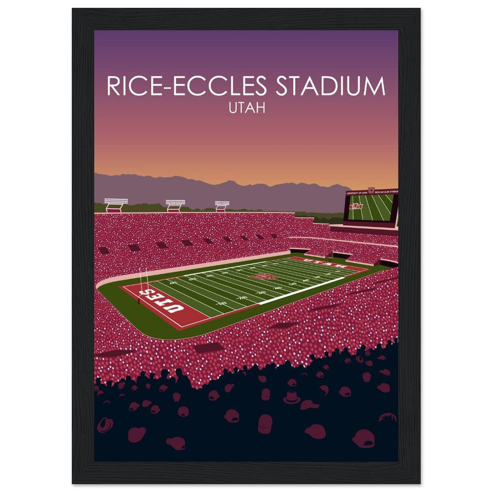 Rice-Eccles Stadium Poster | University of Utah College Football Stadium Print