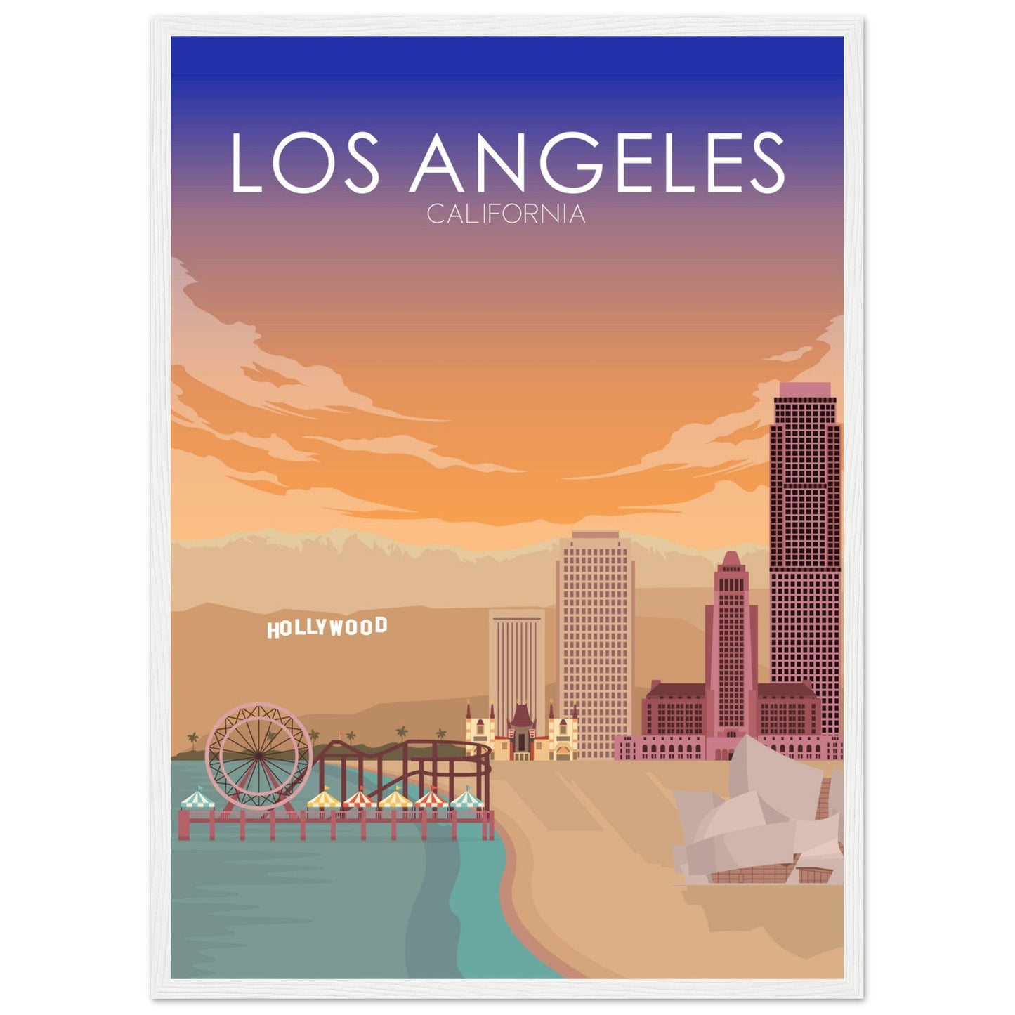 Los Angeles Poster | Los Angeles Wall Art | Los Angeles Sunset Print