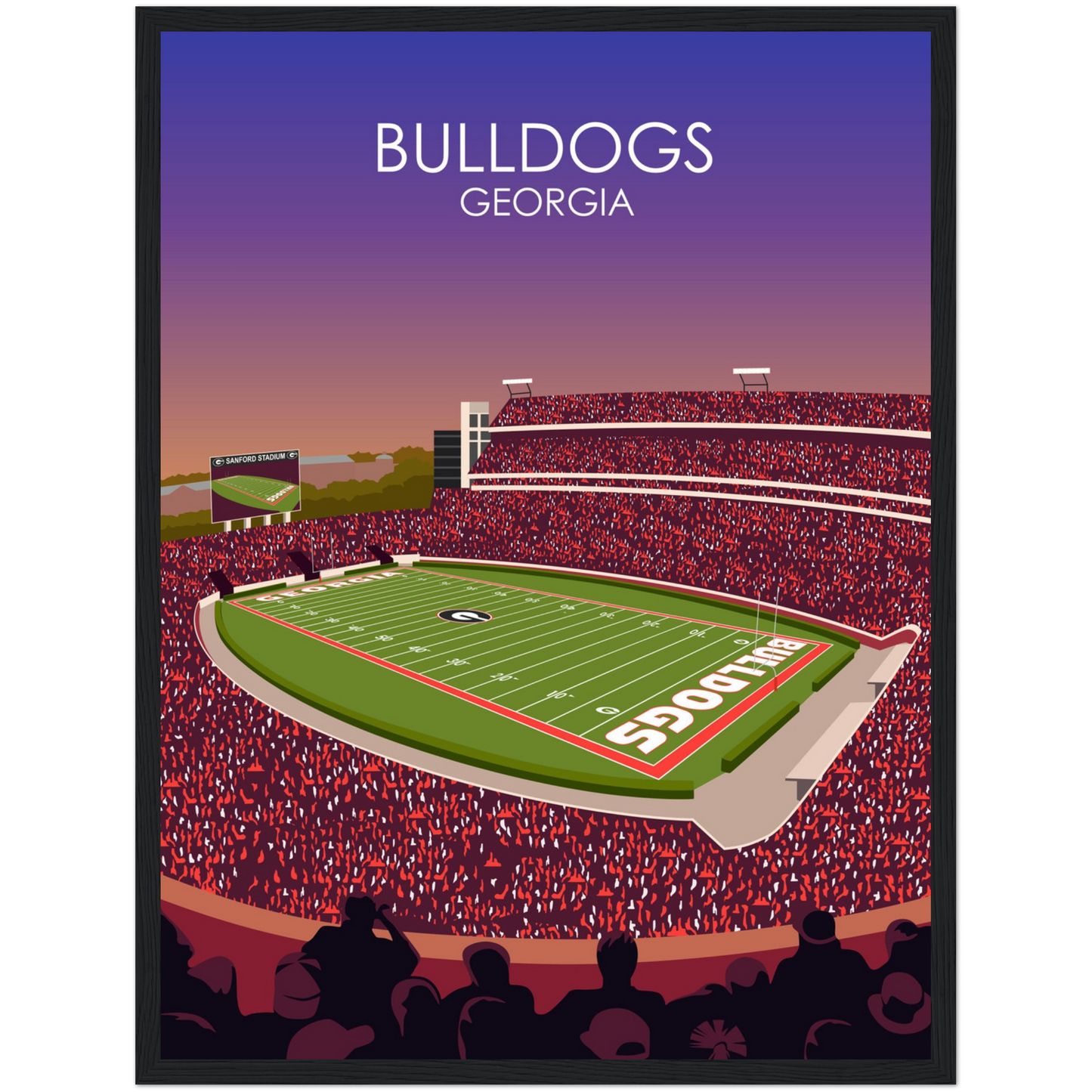 Georgia Bulldogs Poster | Sanford Stadium Poster | University of Georgia College Football Stadium Print