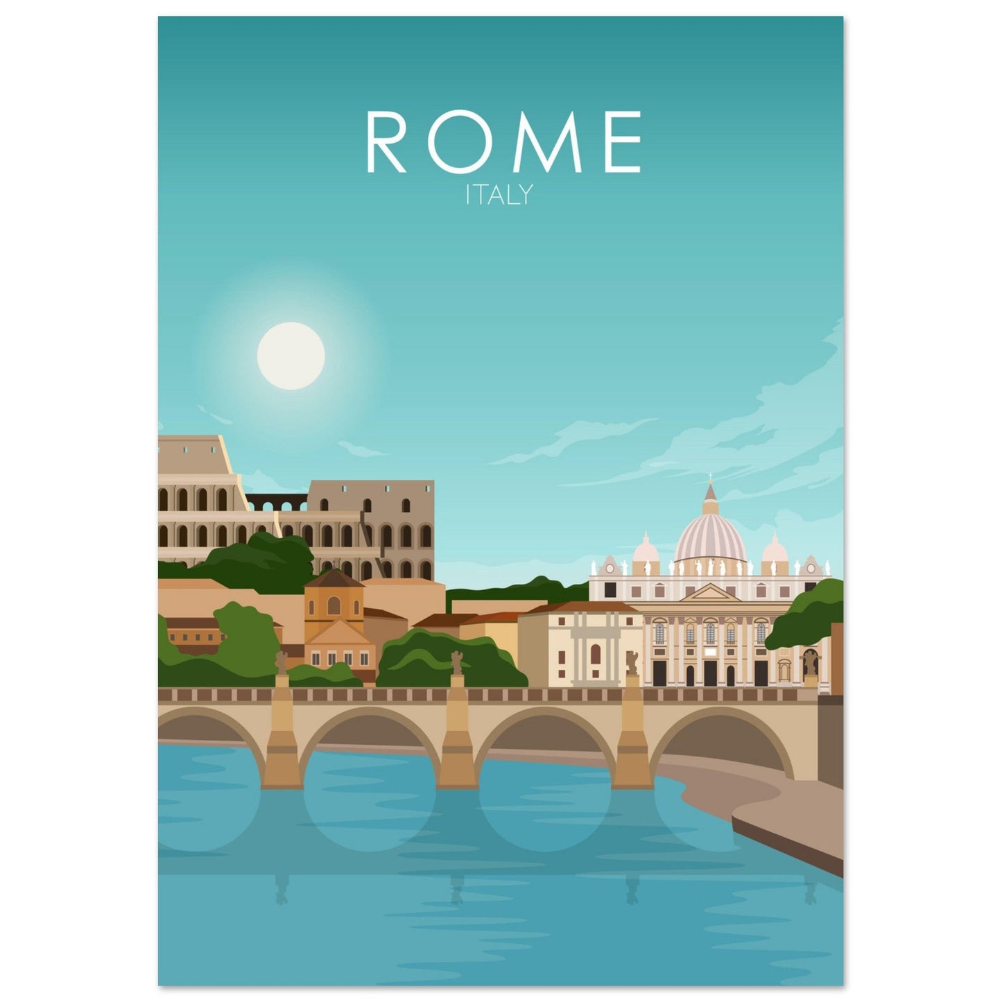 Rome Poster | Rome Wall Art | Rome Daytime Print