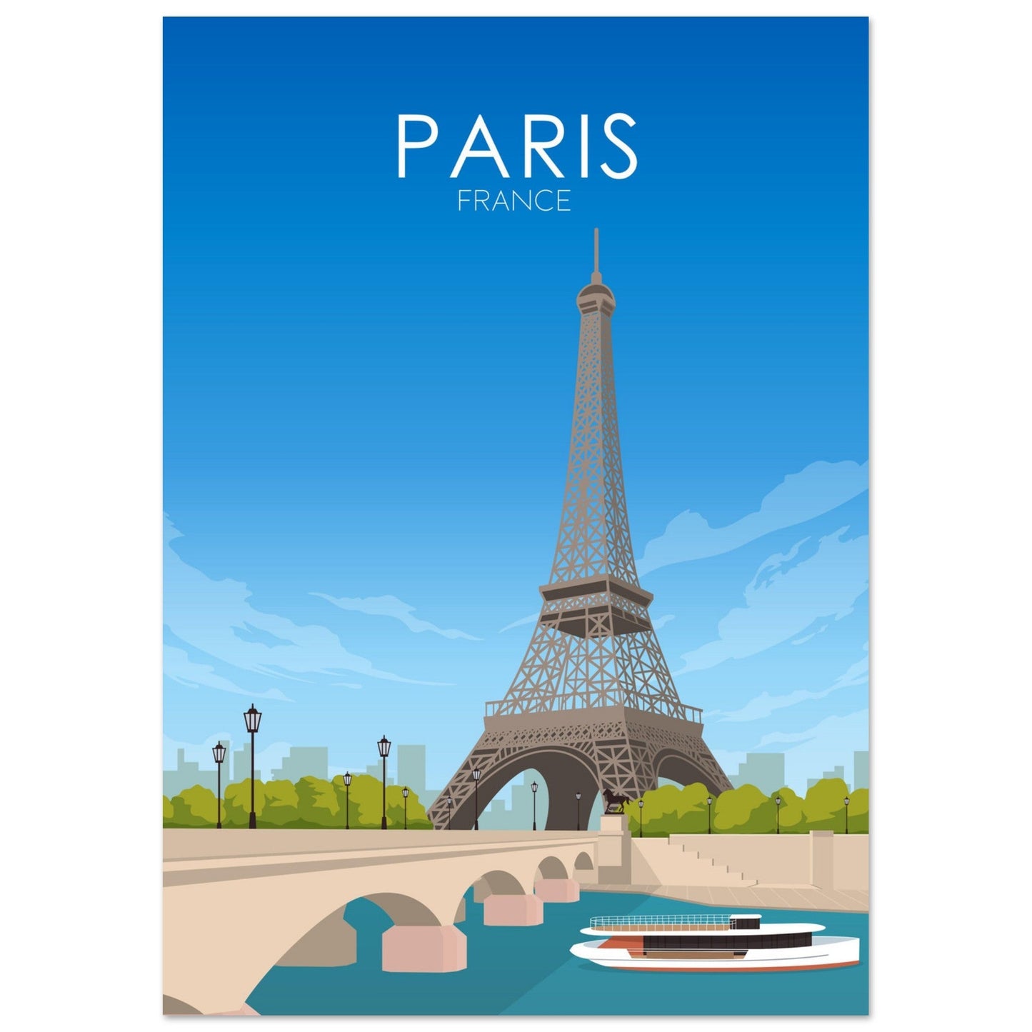 Paris Poster | Paris Wall Art | Paris Daytime Print