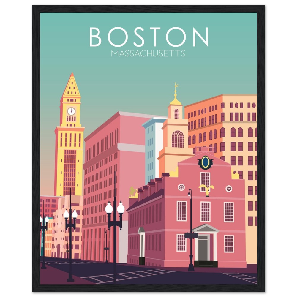 Boston Poster | Boston Wall Art | Boston Pastel Print
