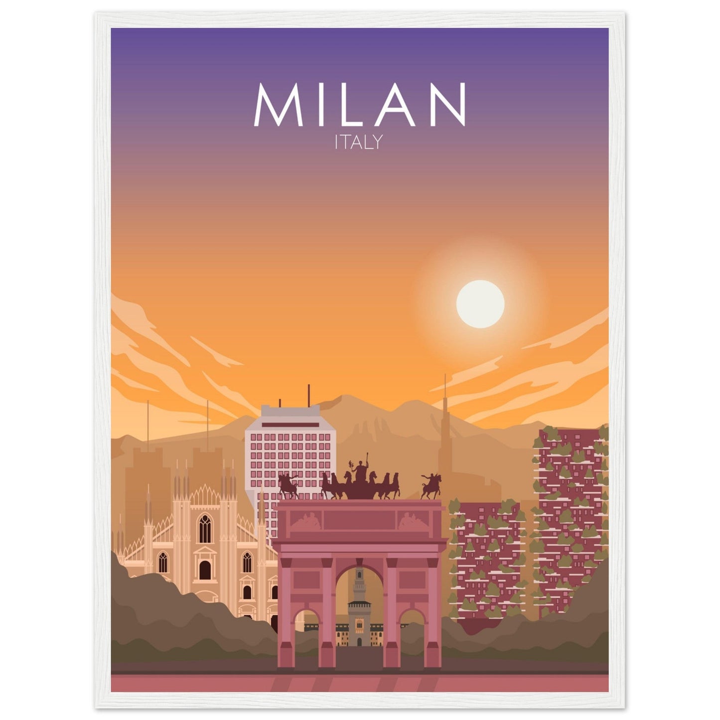 Milan Poster | Milan Wall Art | Milan Sunset Print