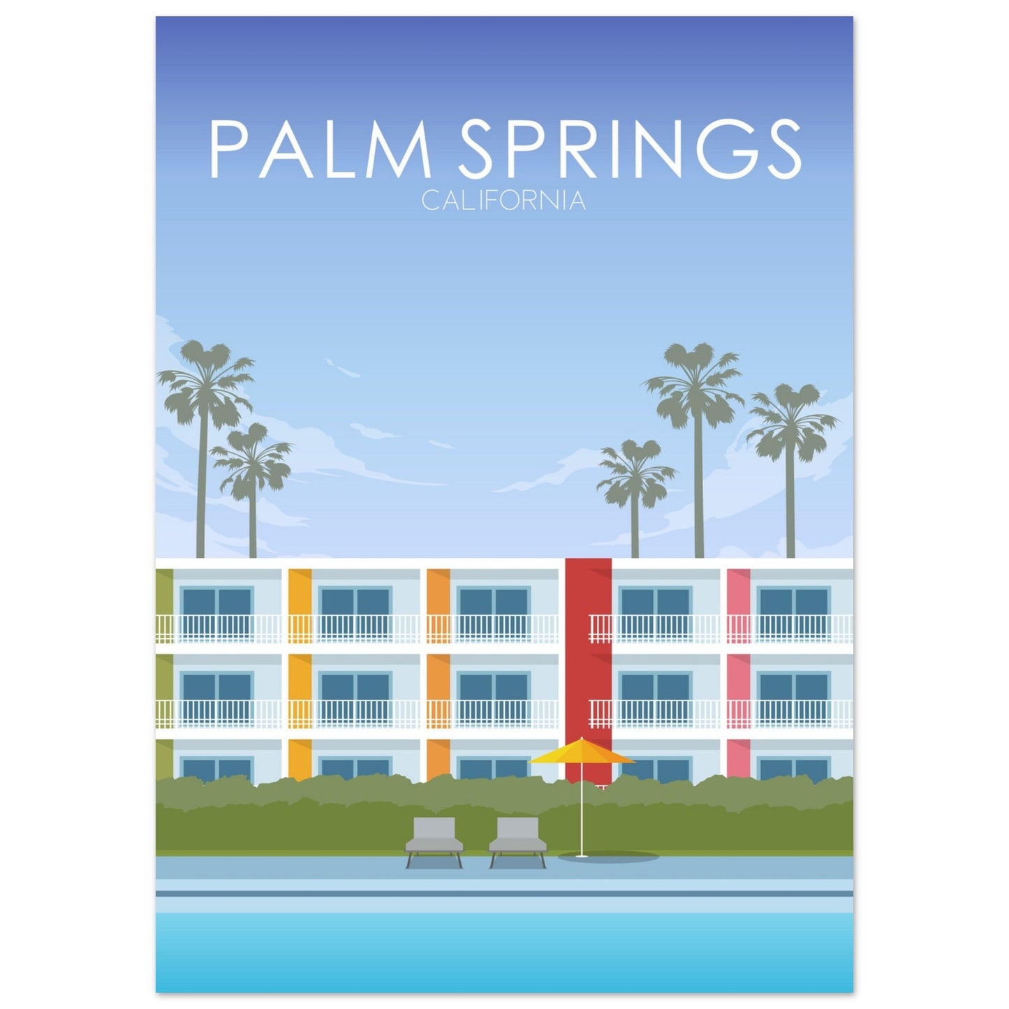 Palm Springs Poster | Palm Springs Wall Art | Palm Springs Daytime Print