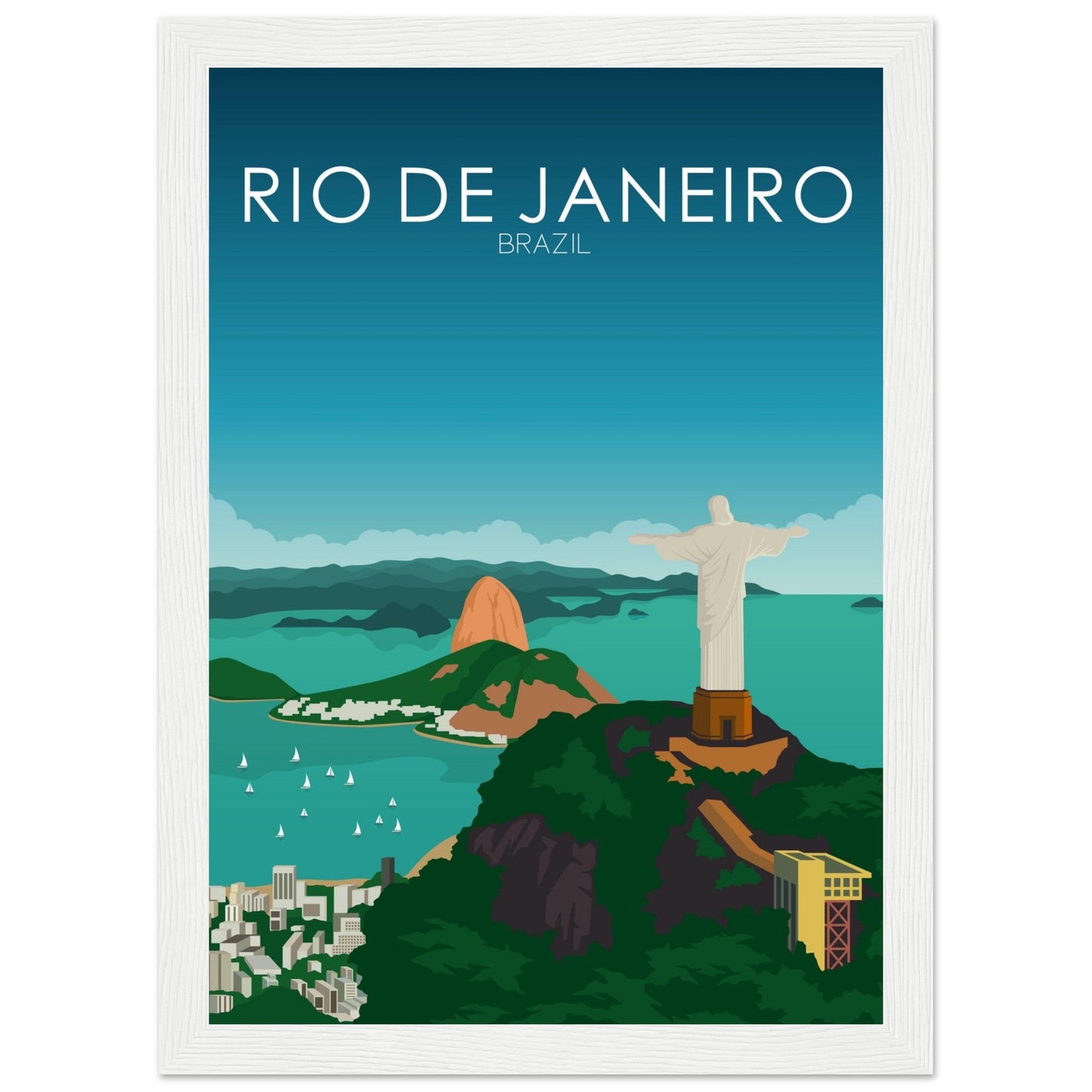 Rio De Janeiro Poster | Rio De Janeiro Wall Art | Rio De Janeiro Daytime Print