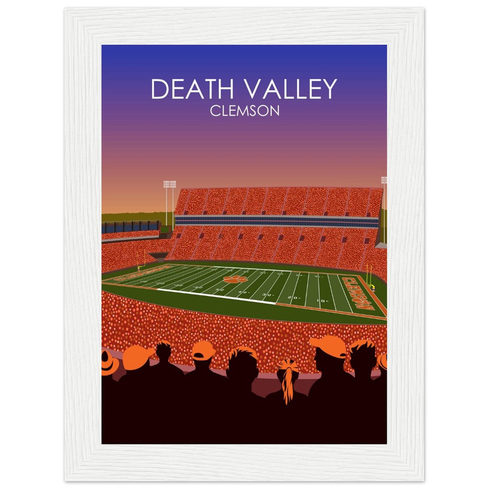 Clemson Tigers Stadium Poster | Frank Howard Field at Clemson Memorial Stadium 'Death Valley' Print