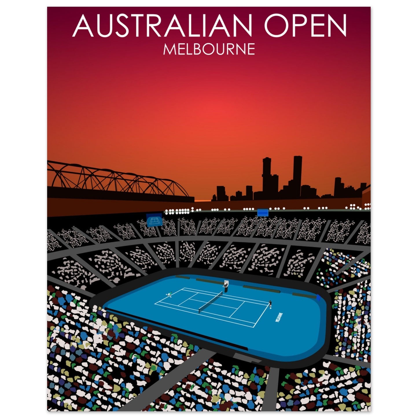 Australian Open Poster - Red Sky