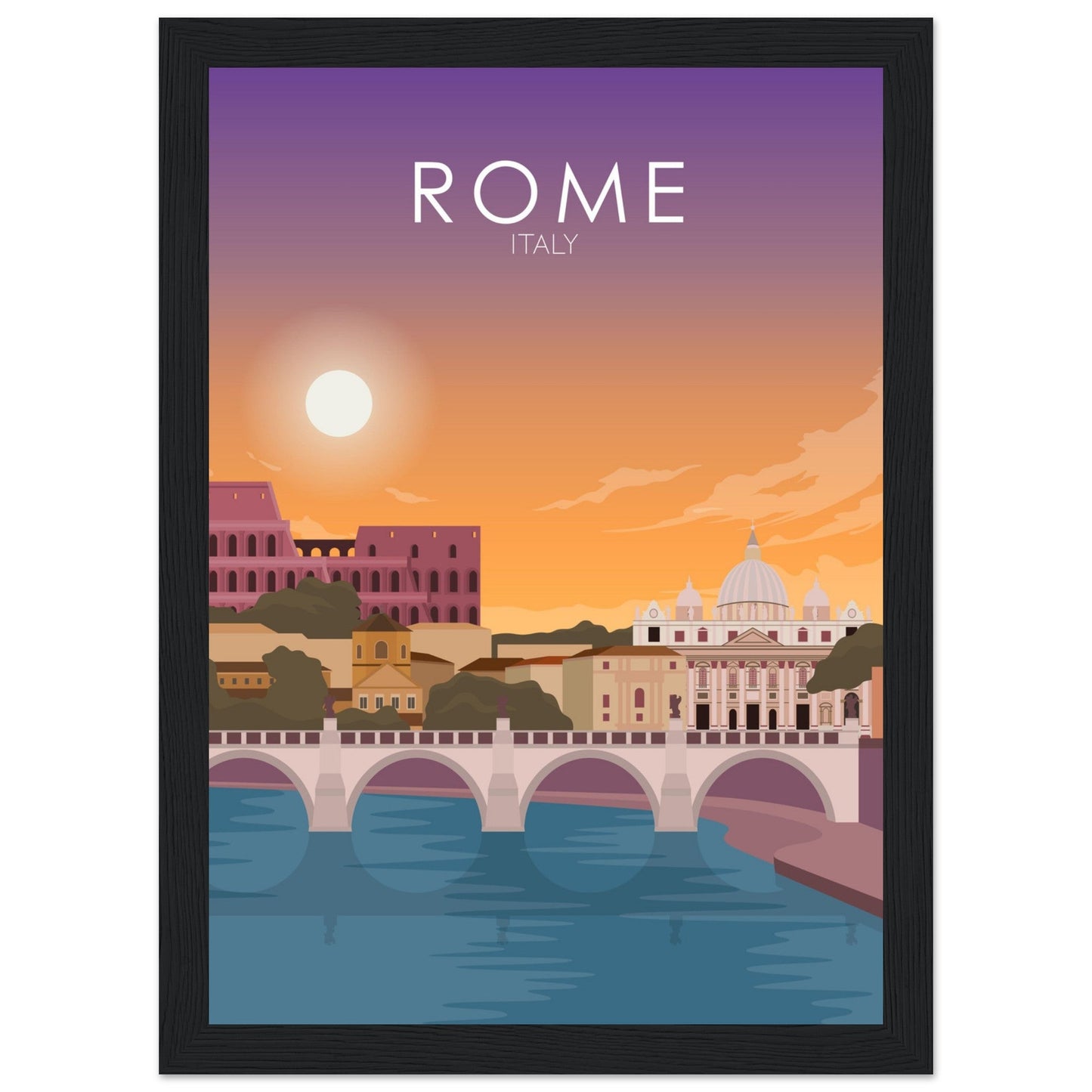 Rome Poster | Rome Wall Art | Rome Sunset Print