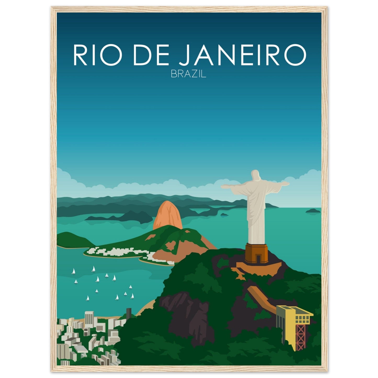 Rio De Janeiro Poster | Rio De Janeiro Wall Art | Rio De Janeiro Daytime Print