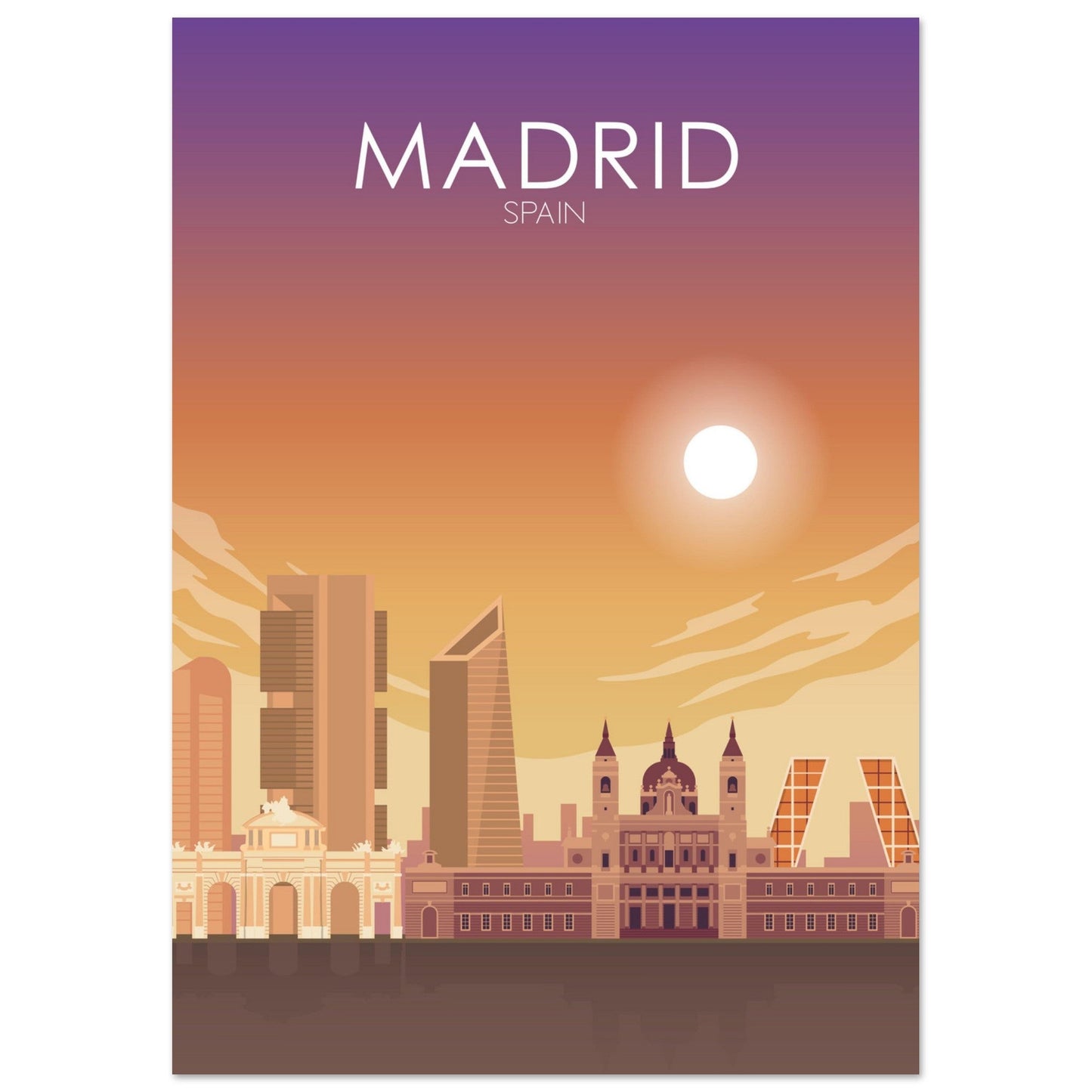 Madrid Poster | Madrid Wall Art | Madrid Sunset Print