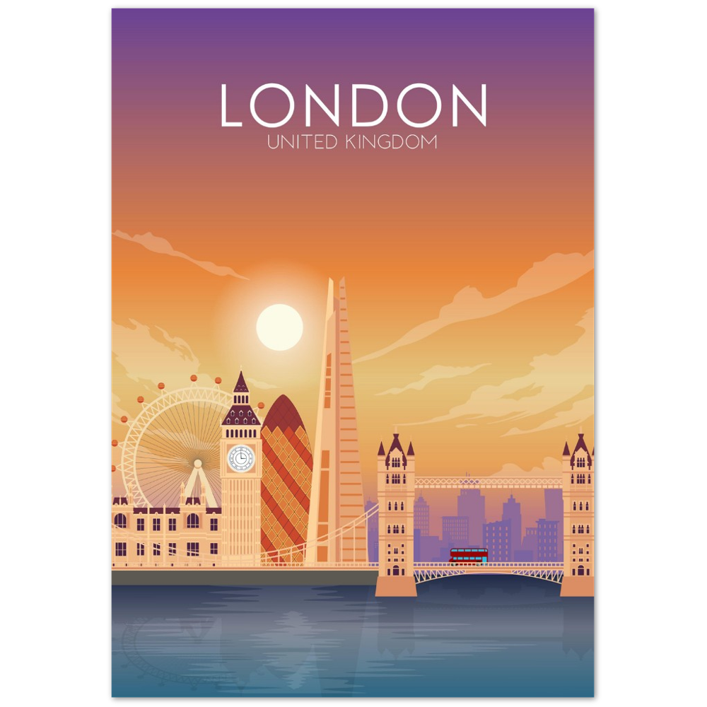 London Poster | London Wall Art | London Sunset Print