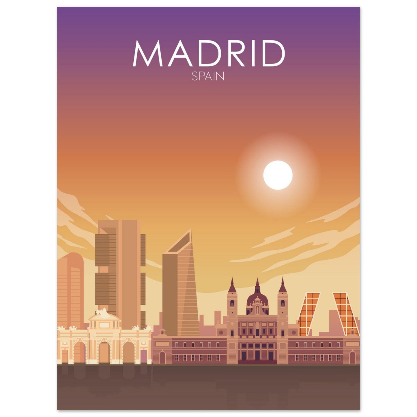 Madrid Poster | Madrid Wall Art | Madrid Sunset Print