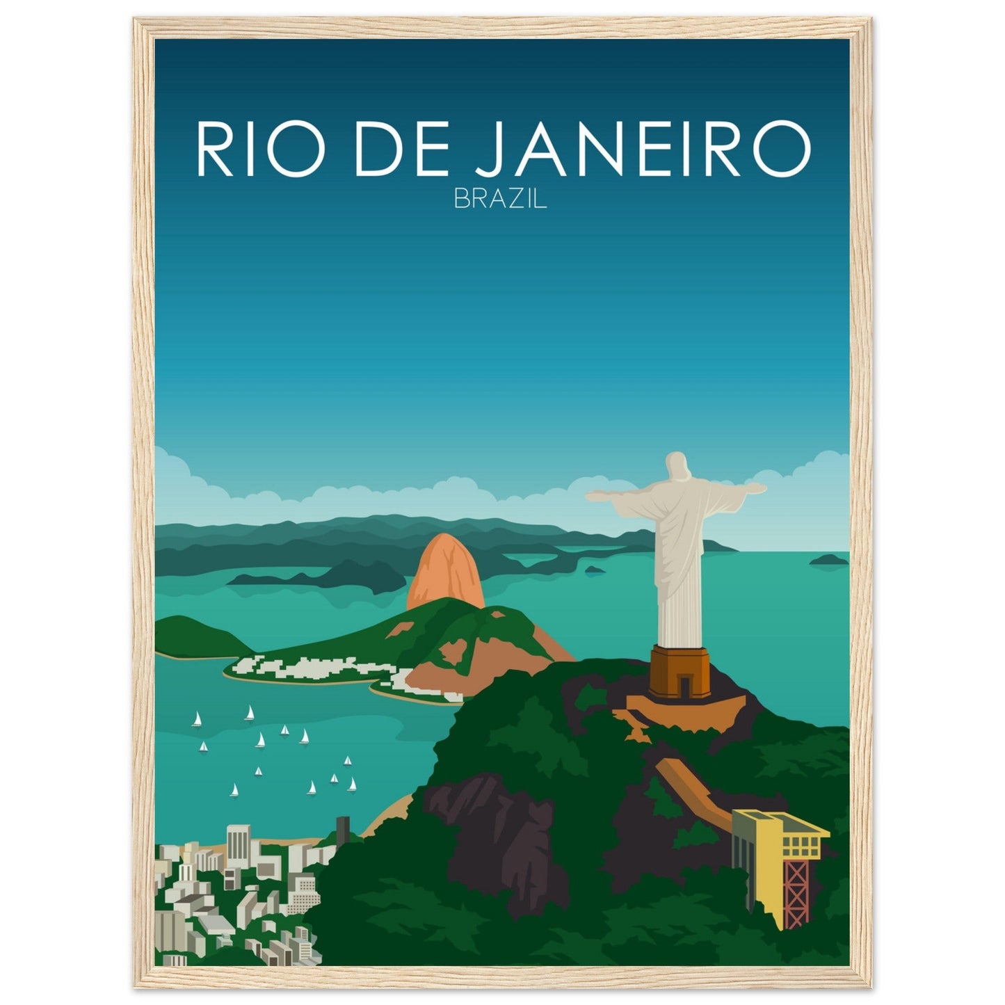 Rio De Janeiro Poster | Rio De Janeiro Wall Art | Rio De Janeiro Daytime Print