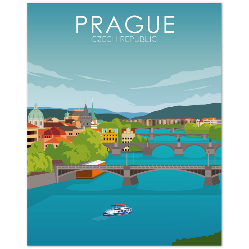 Prague Poster | Prague Wall Art | Prague Daytime Print