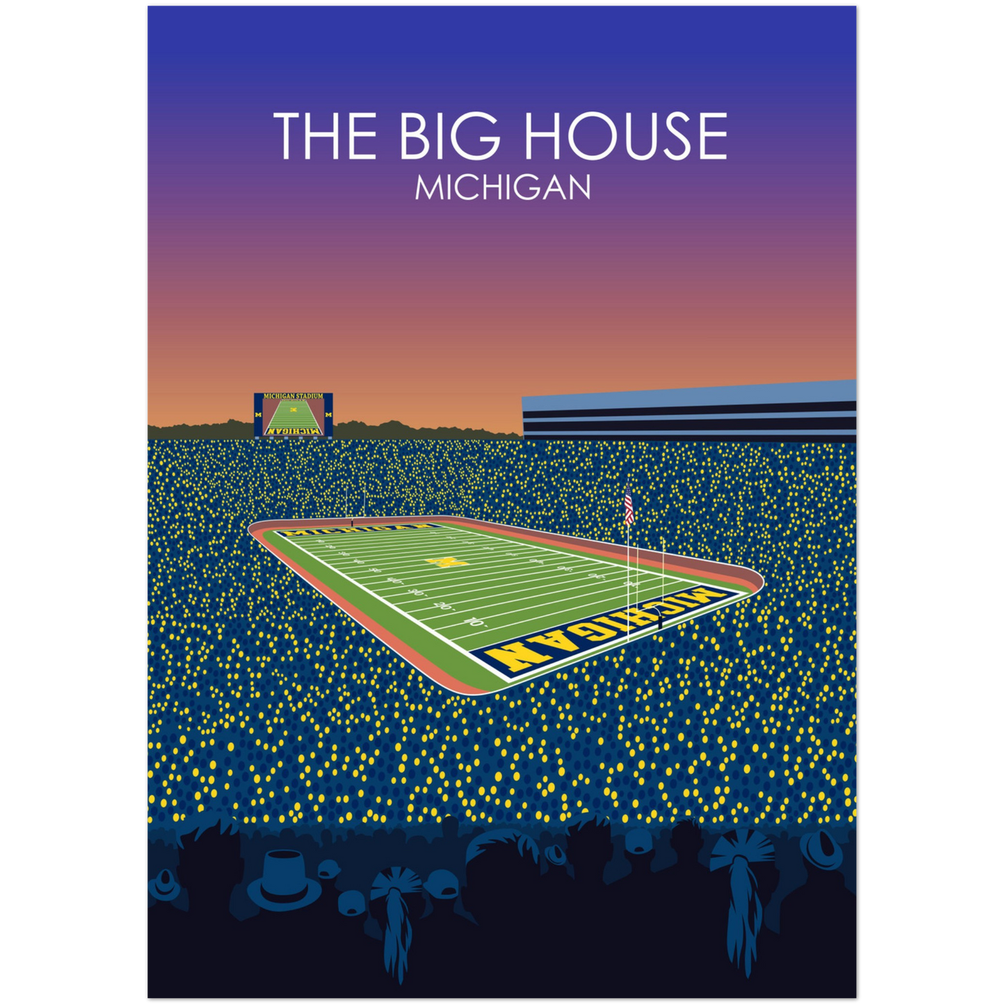 The Big House Poster | University of Michigan College Football Stadium Print