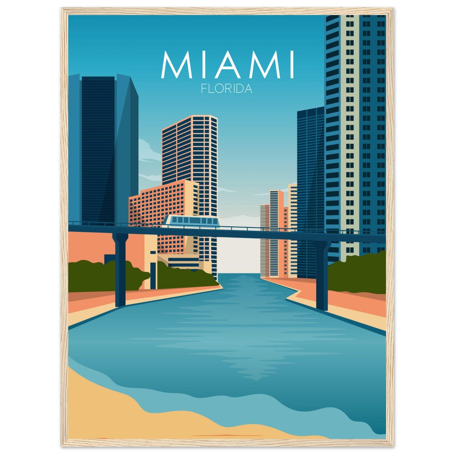 Miami Poster | Miami Wall Art | Miami Daytime Print