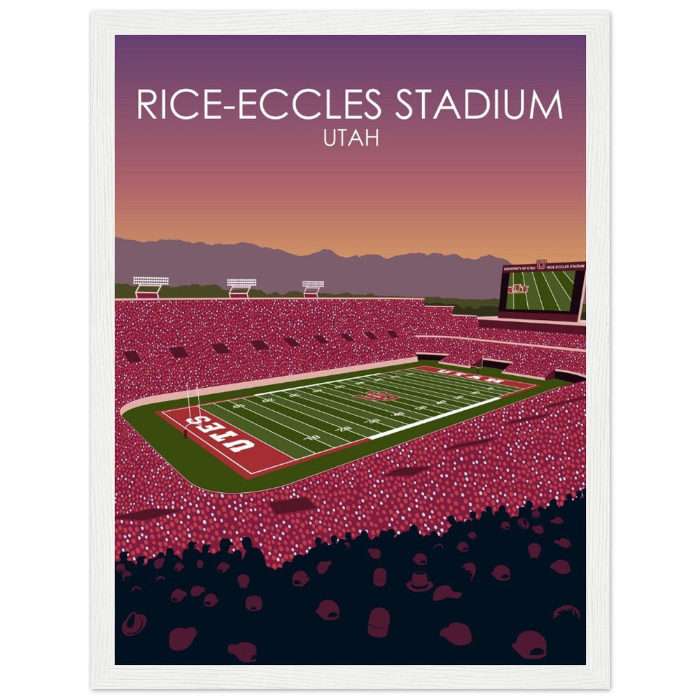 Rice-Eccles Stadium Poster | University of Utah College Football Stadium Print