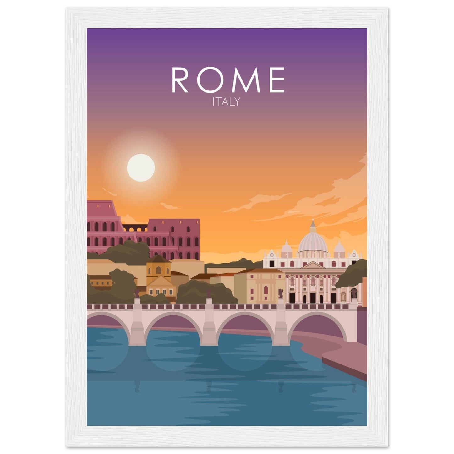 Rome Poster | Rome Wall Art | Rome Sunset Print