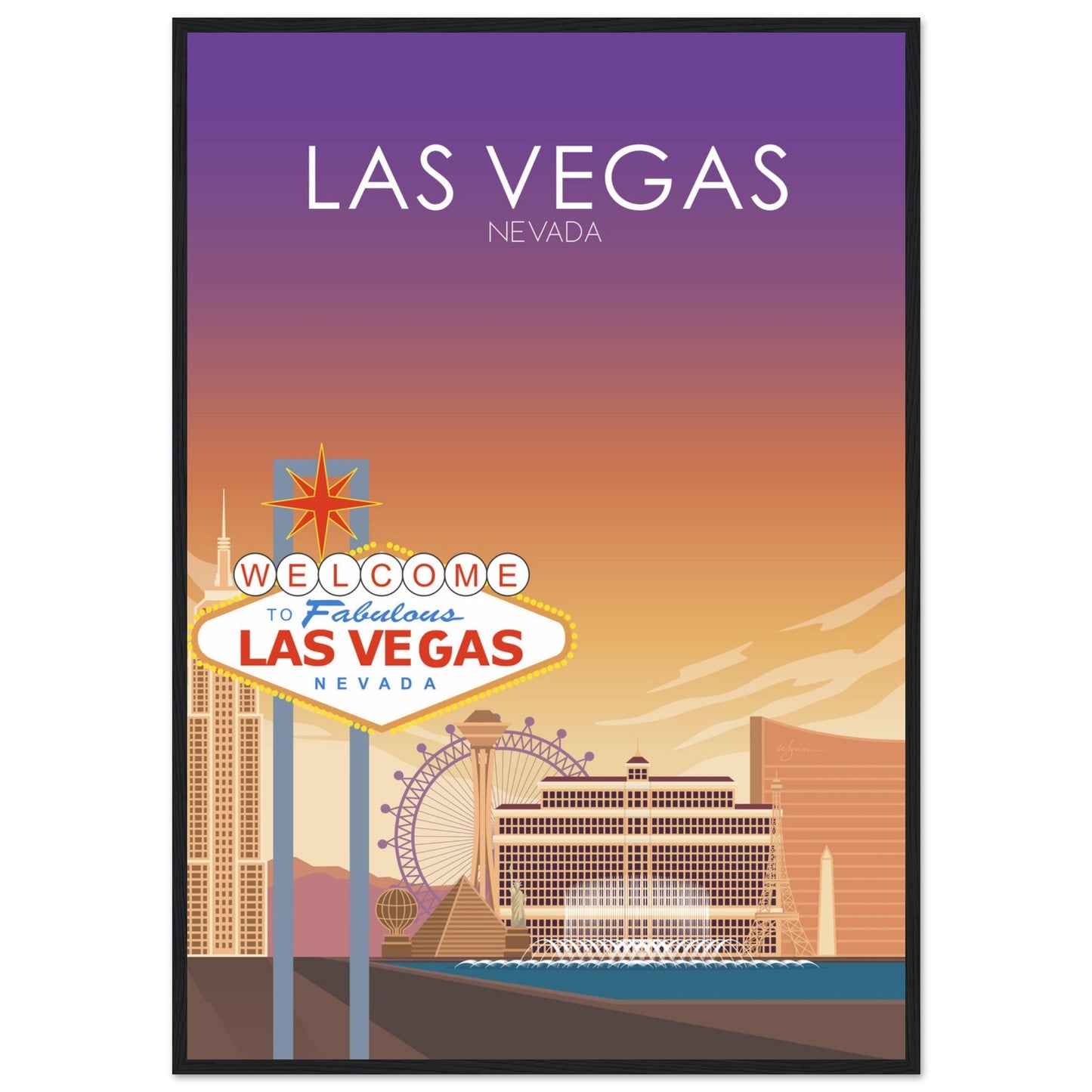 Las Vegas Poster | Las Vegas Wall Art | Las Vegas Sunset Print
