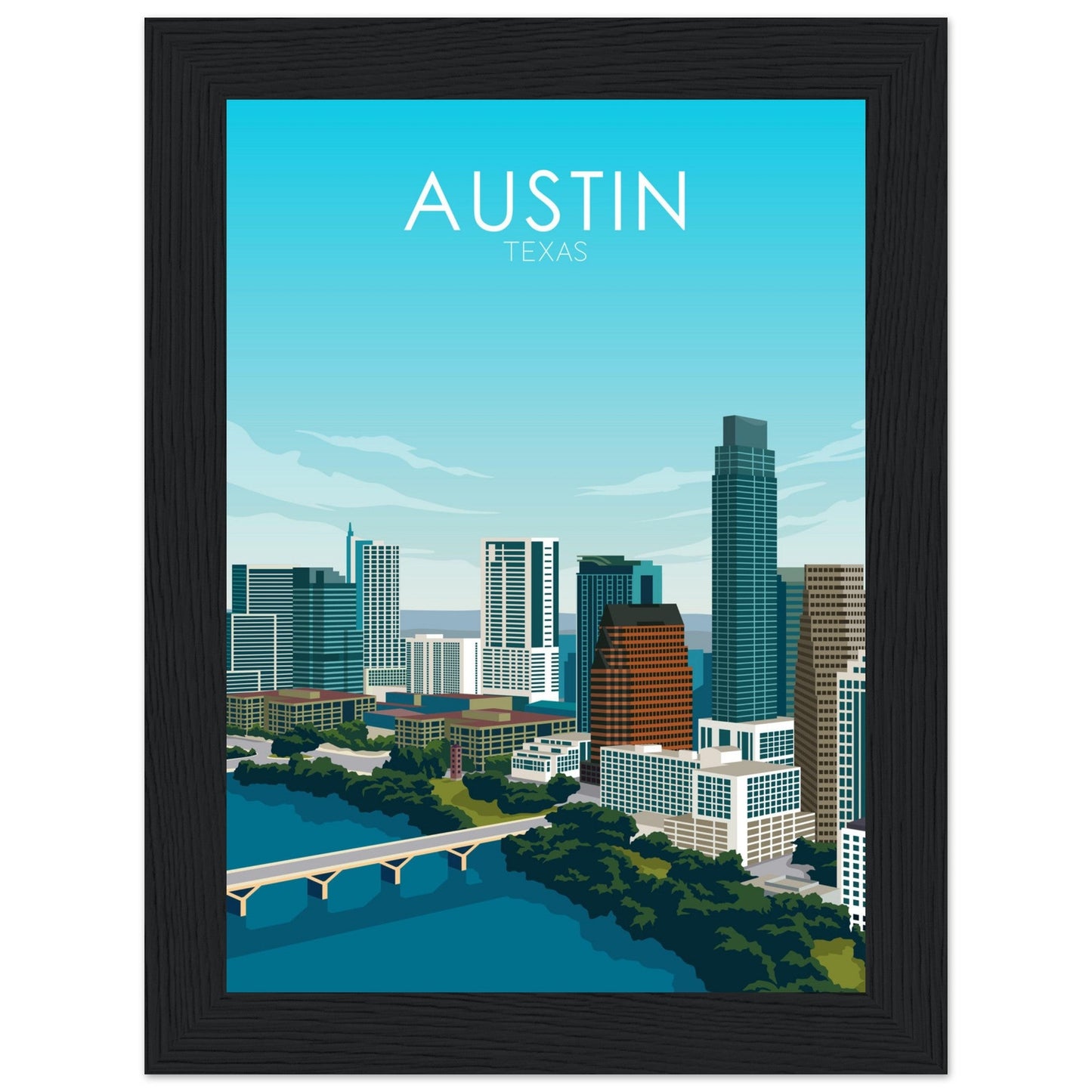 Austin Poster | Austin Wall Art | Austin Daytime Print