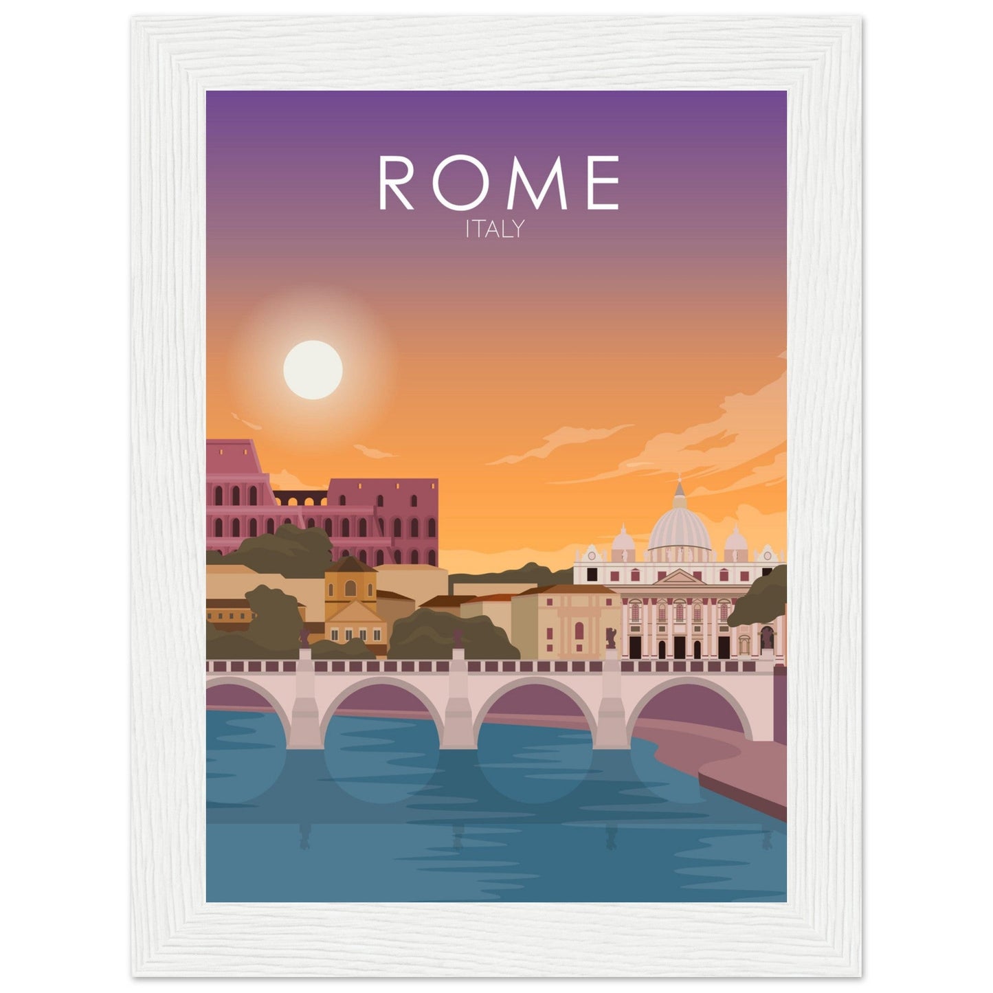 Rome Poster | Rome Wall Art | Rome Sunset Print