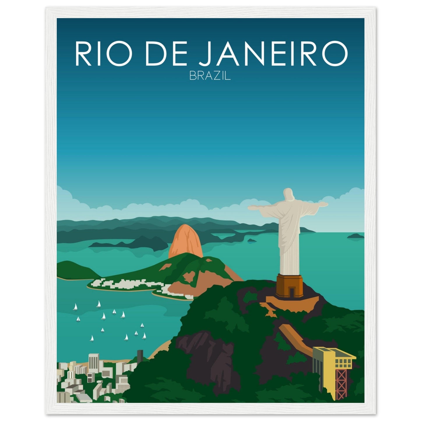 Rio De Janeiro Poster | Rio De Janeiro Wall Art | Rio De Janeiro Daytime Print