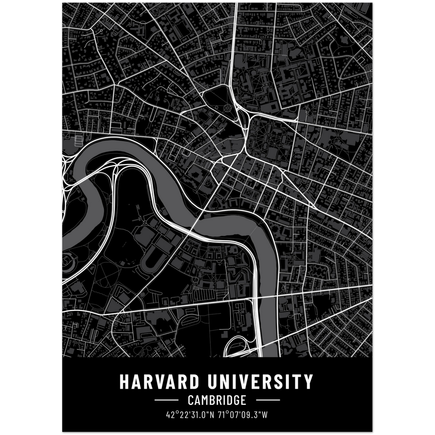 Harvard Map Poster | Harvard Map Wall Art | Harvard Map Print