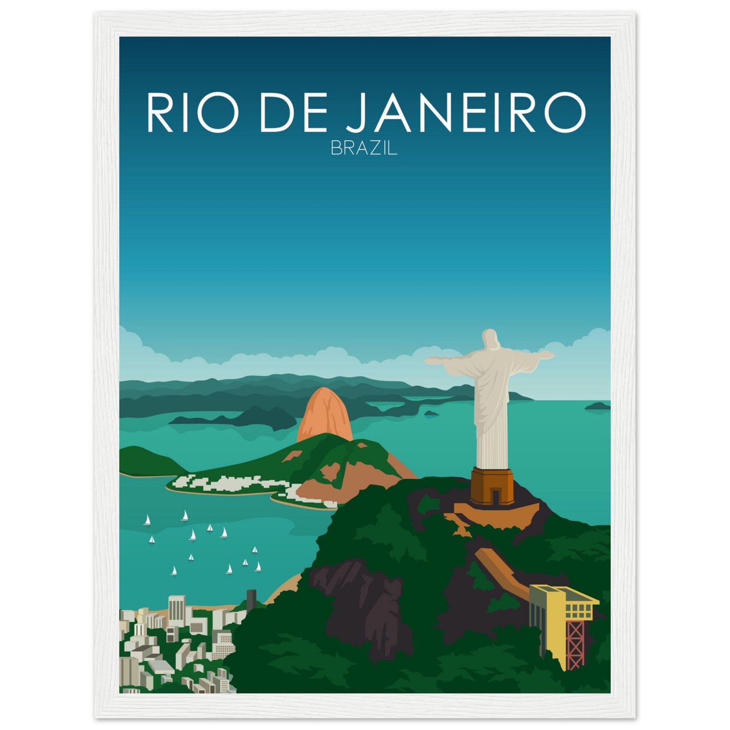 Rio De Janeiro Poster | Rio De Janeiro Wall Art | Rio De Janeiro Daytime Print