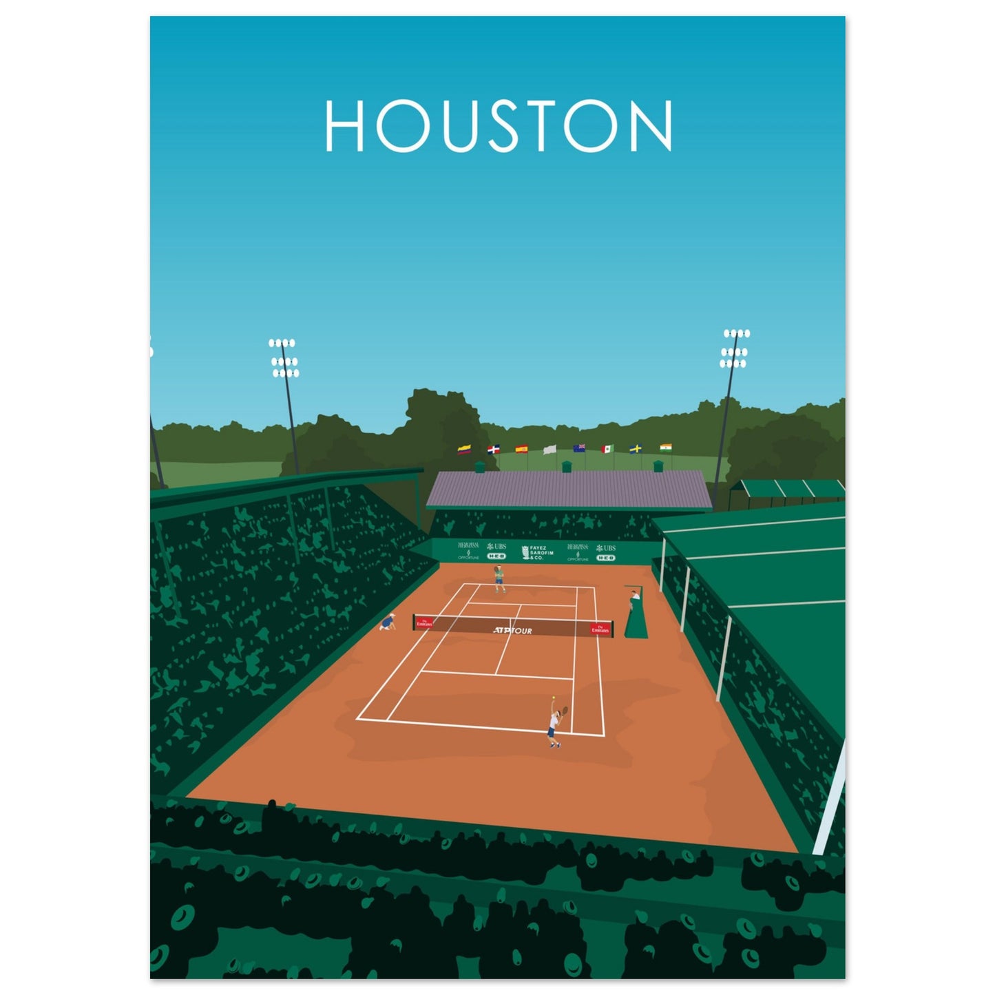 Houston ATP Tennis Stadium Poster