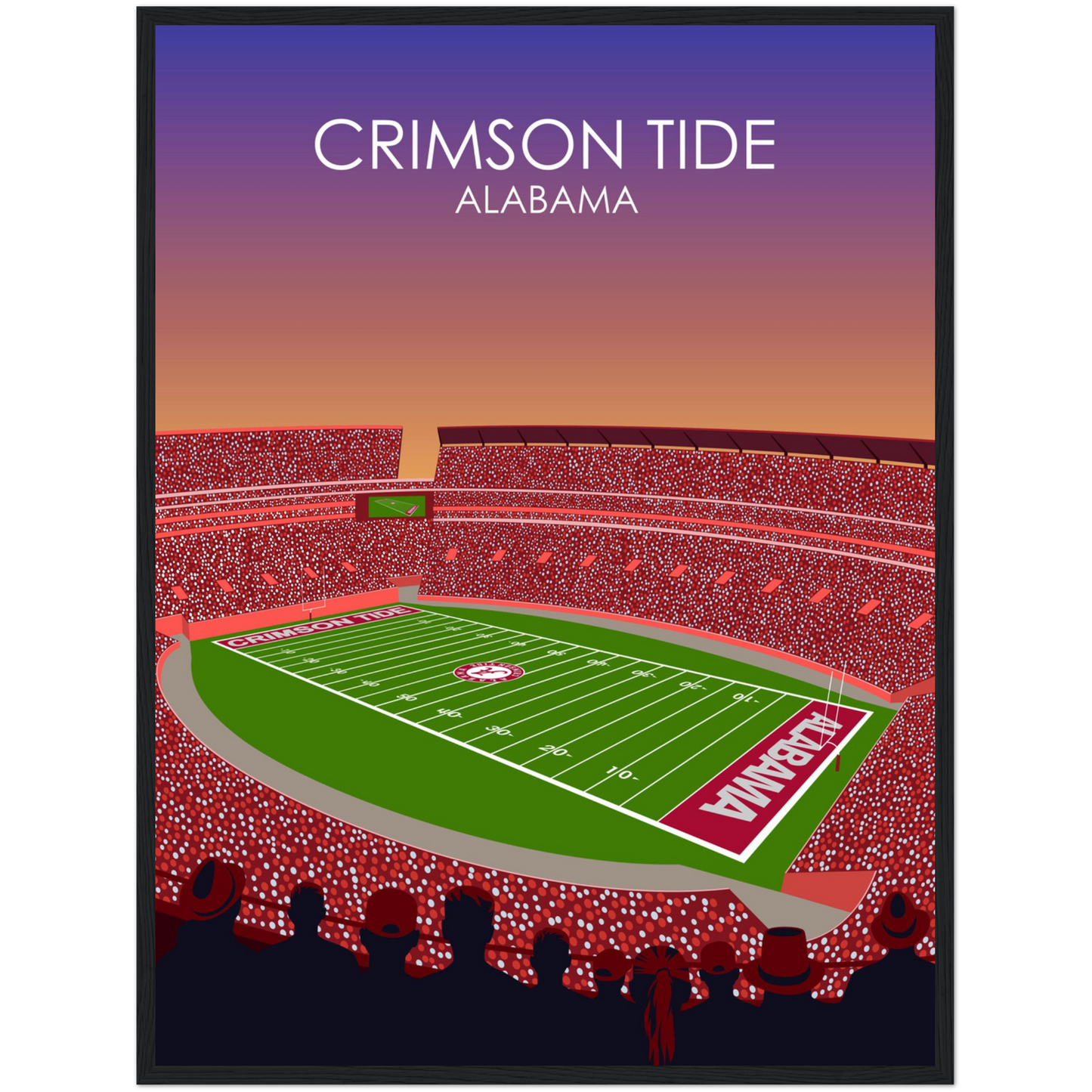 Crimson Tide | Bryant Denny Poster | University of Alabama College Football Stadium Print