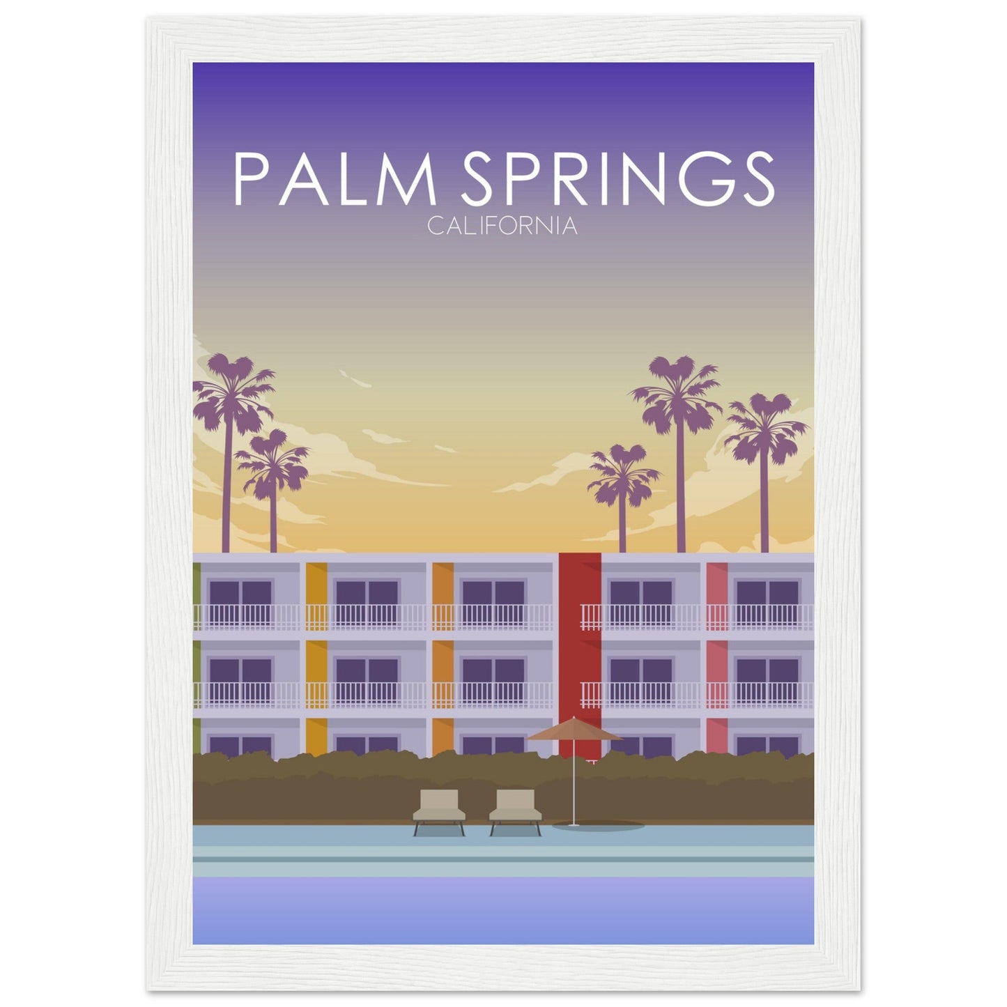 Palm Springs Poster | Palm Springs Wall Art | Palm Springs Sunset Print