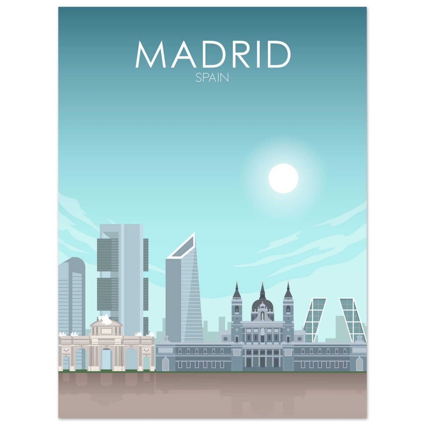 Madrid Poster | Madrid Wall Art | Madrid Daytime Print