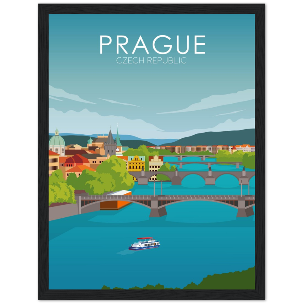 Prague Poster | Prague Wall Art | Prague Daytime Print