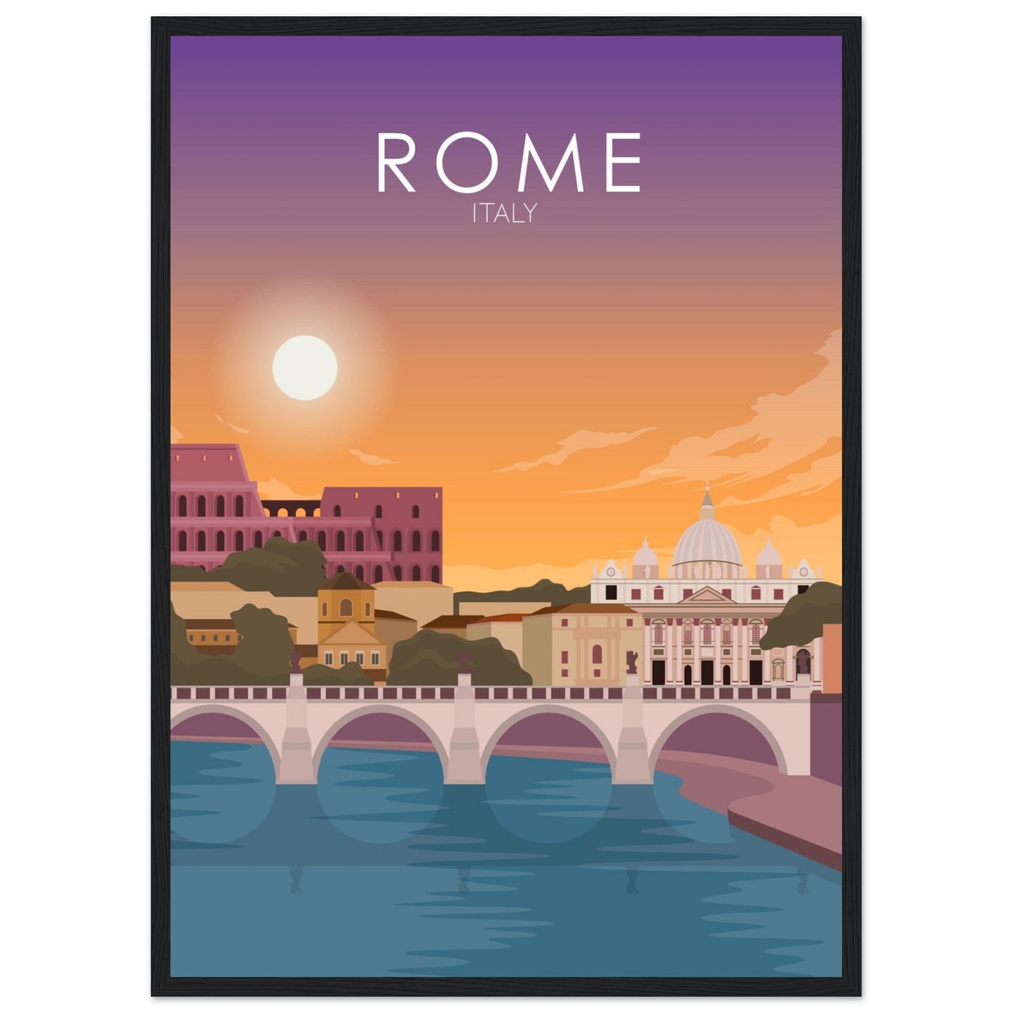 Rome Poster | Rome Wall Art | Rome Sunset Print