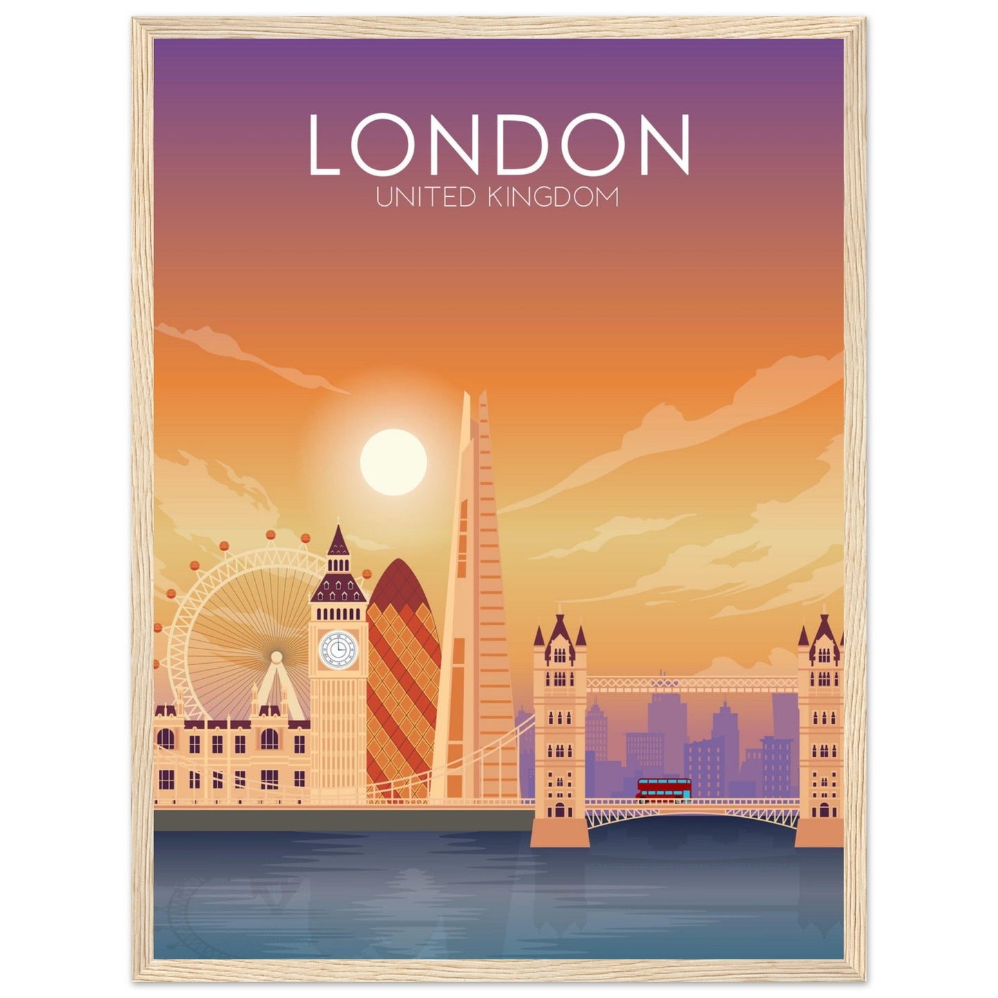 London Poster | London Wall Art | London Sunset Print