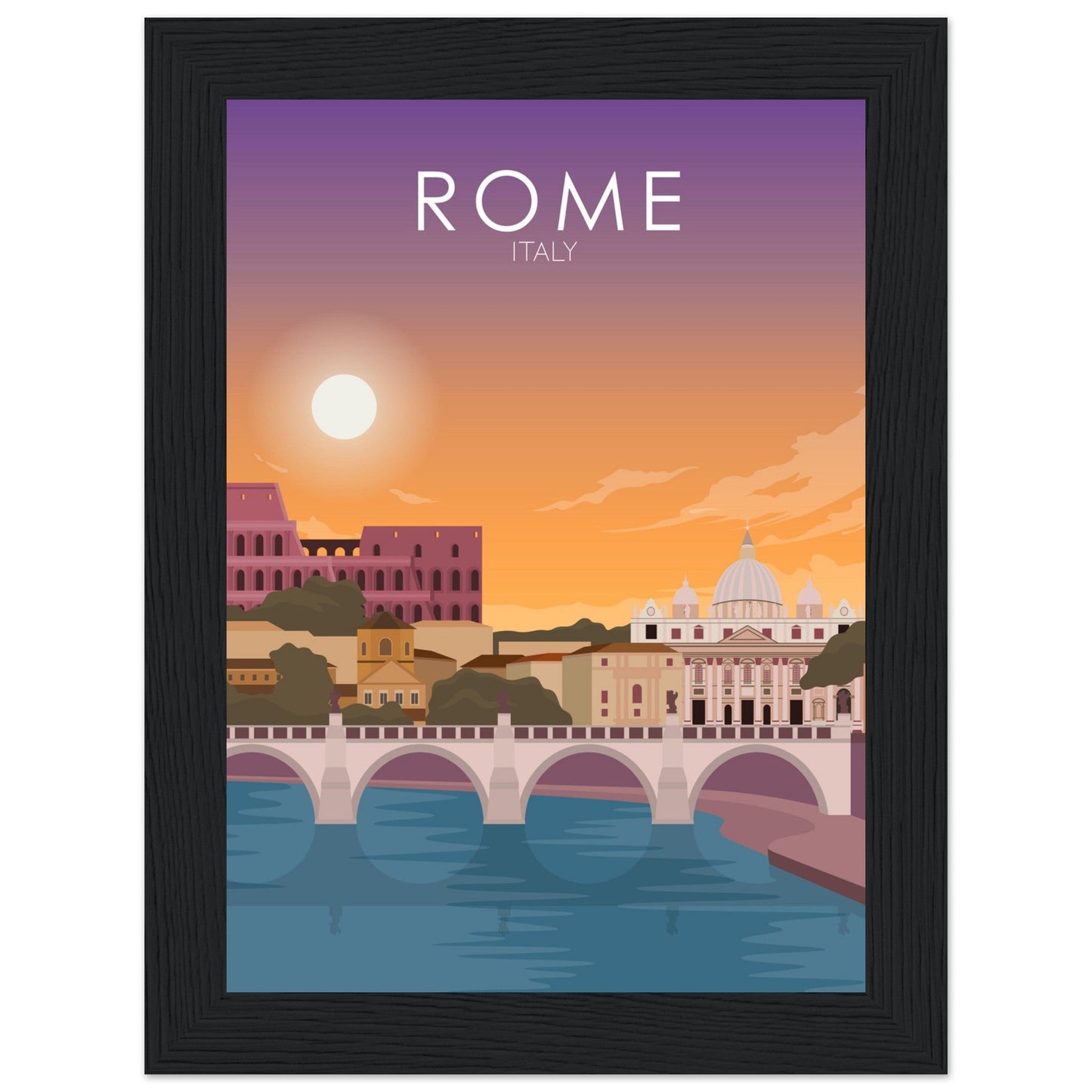 Rome Poster | Rome Wall Art | Rome Sunset Print