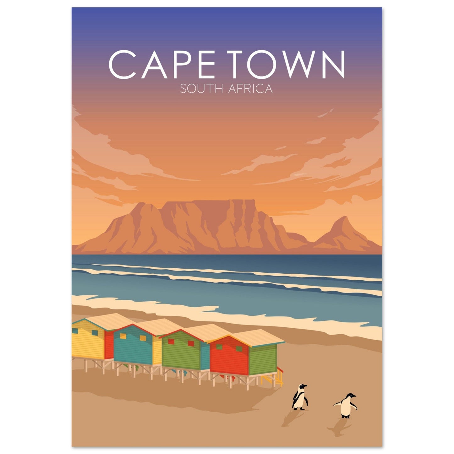 Cape Town Poster | Cape Town Wall Art | Cape Town Sunset Print