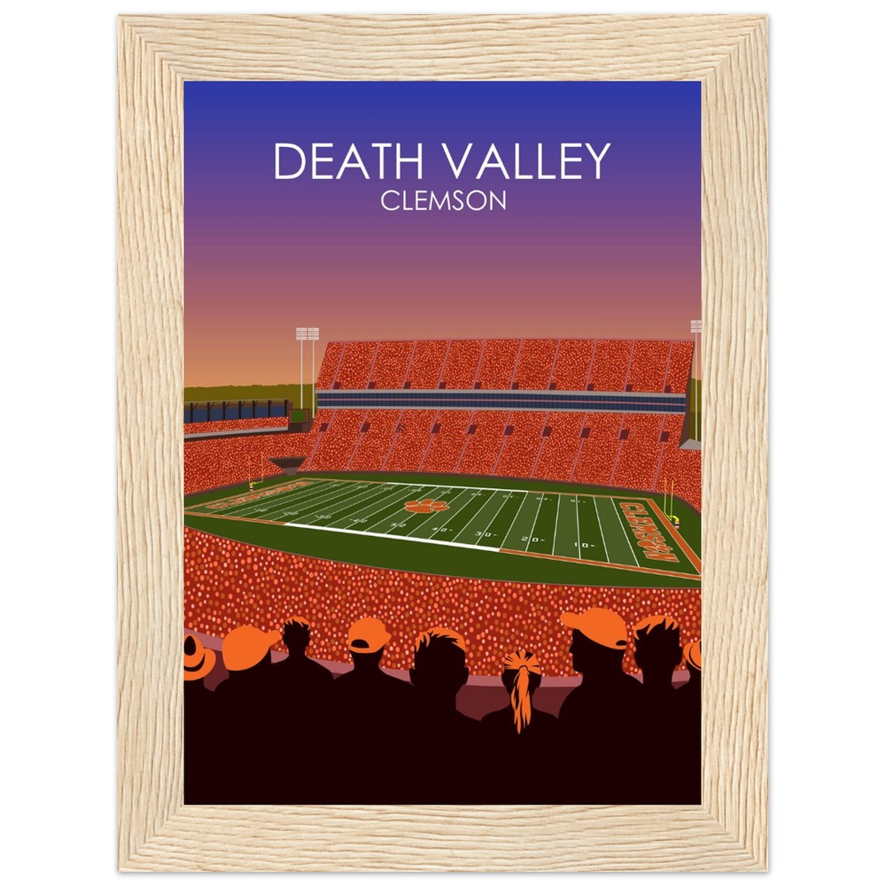 Clemson Tigers Stadium Poster | Frank Howard Field at Clemson Memorial Stadium 'Death Valley' Print