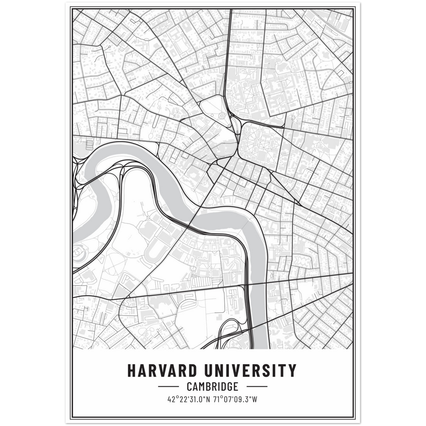 Harvard Map Poster | Harvard Map Wall Art | Harvard Map Print