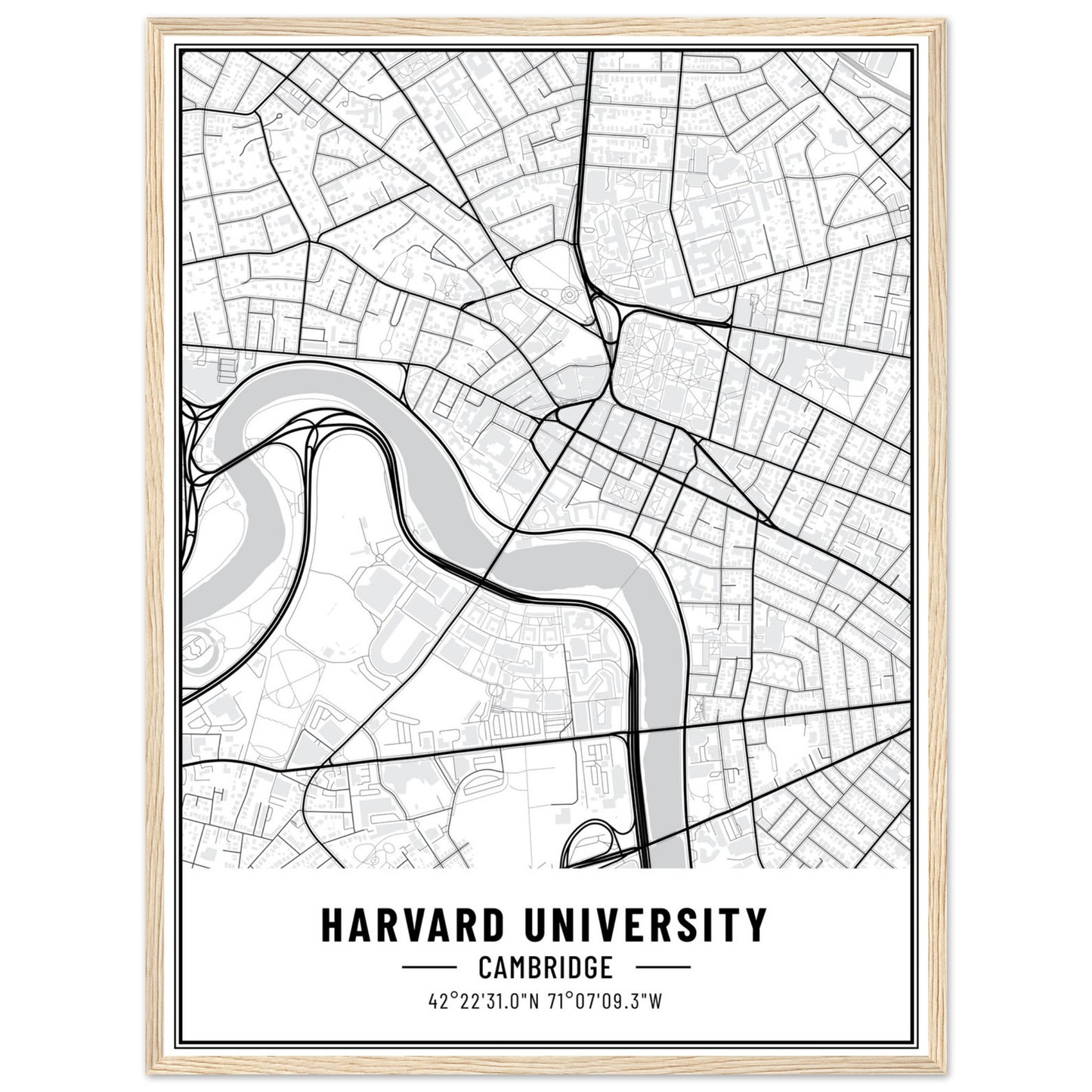 Harvard Map Poster | Harvard Map Wall Art | Harvard Map Print