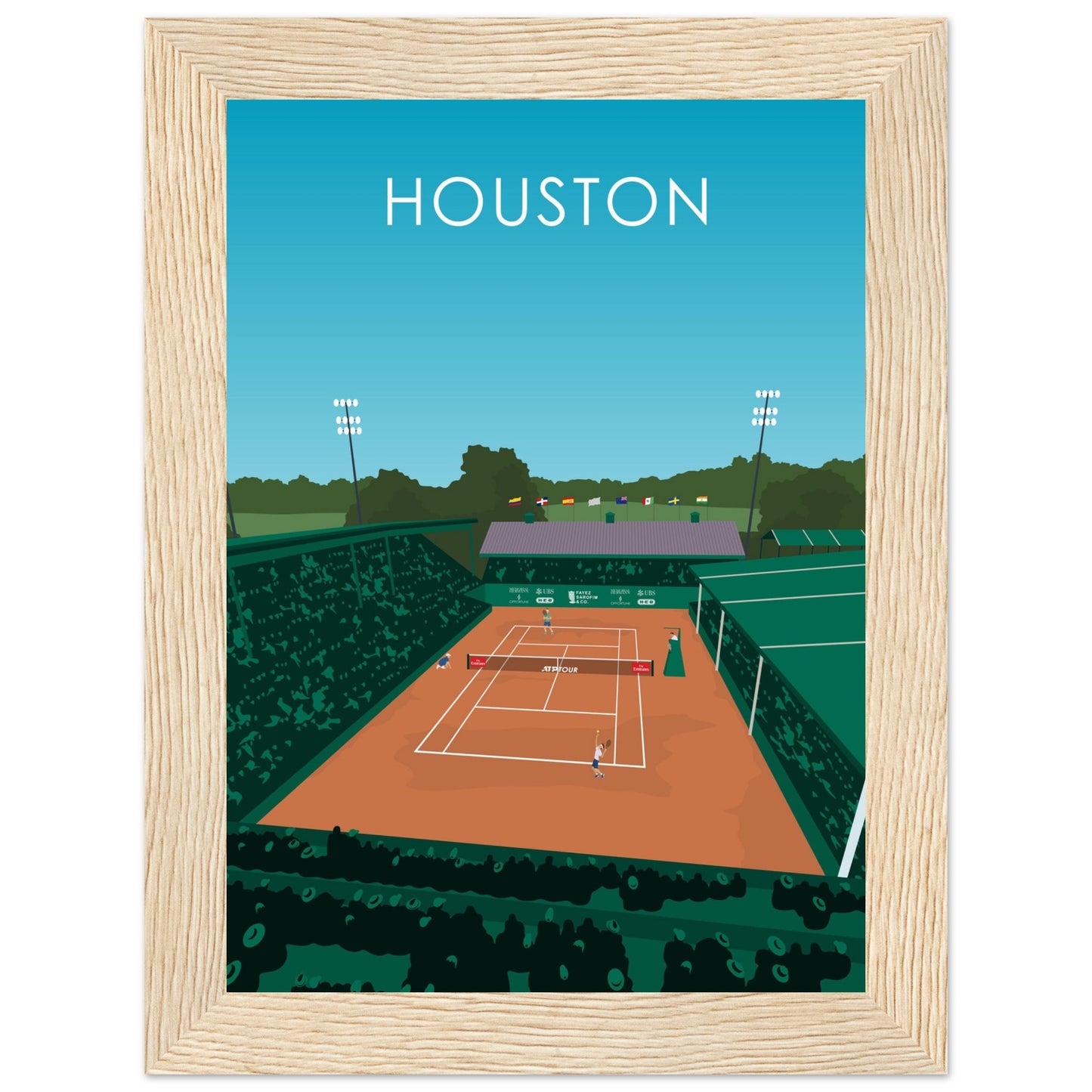 Houston ATP Tennis Stadium Poster