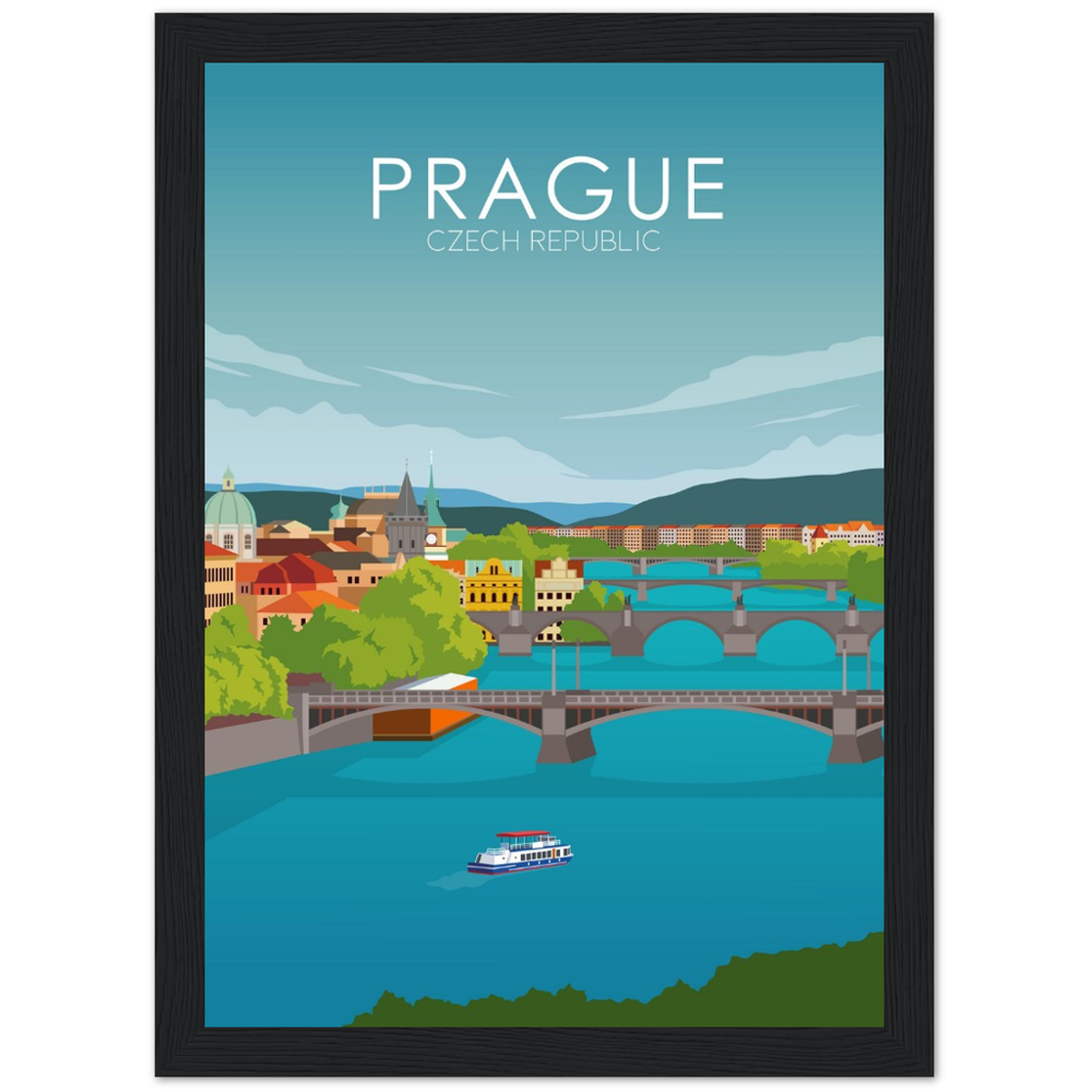 Prague Poster | Prague Wall Art | Prague Daytime Print