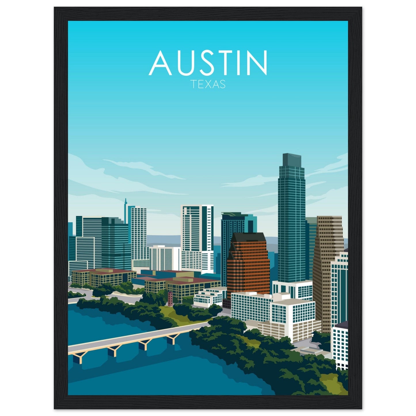 Austin Poster | Austin Wall Art | Austin Daytime Print