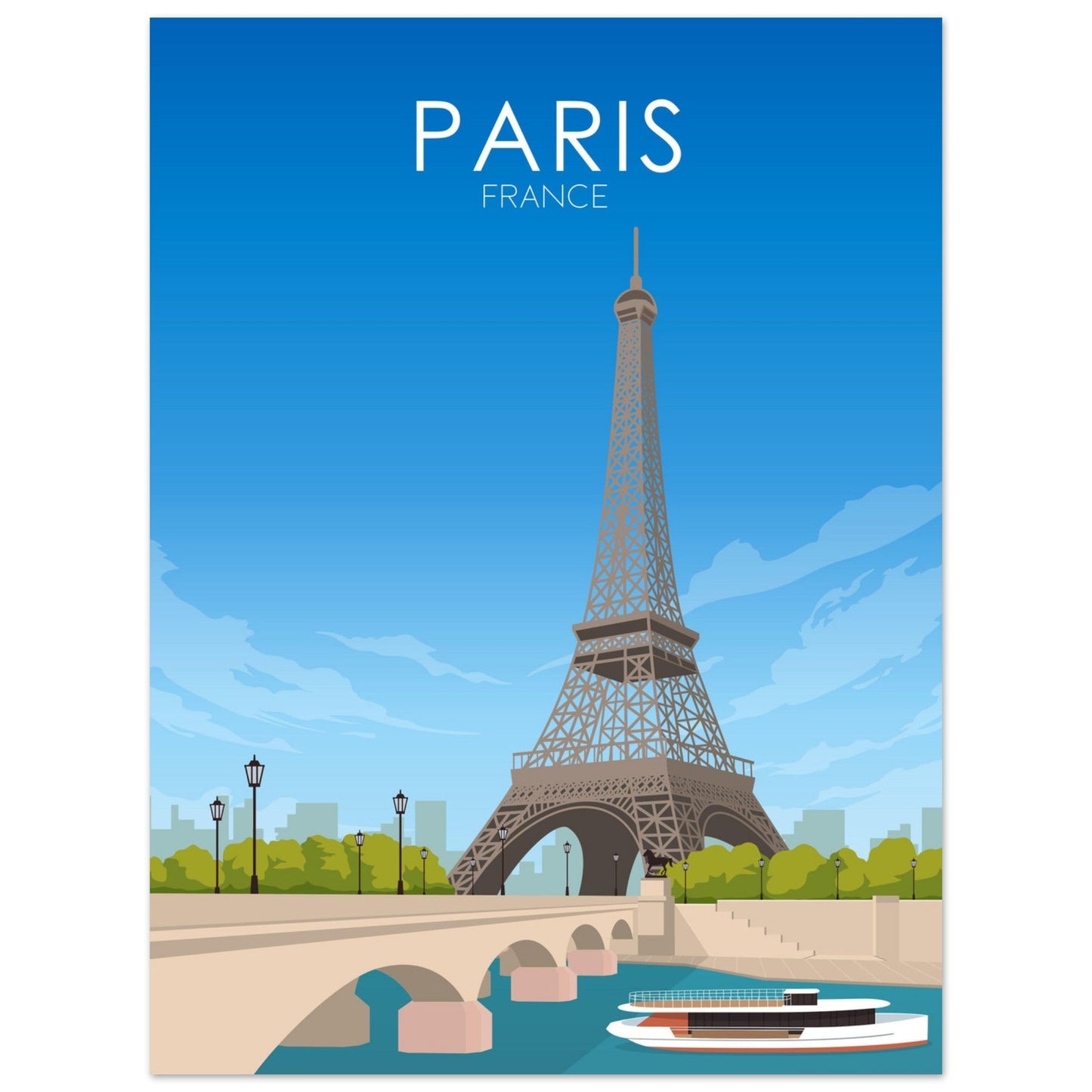 Paris Poster | Paris Wall Art | Paris Daytime Print